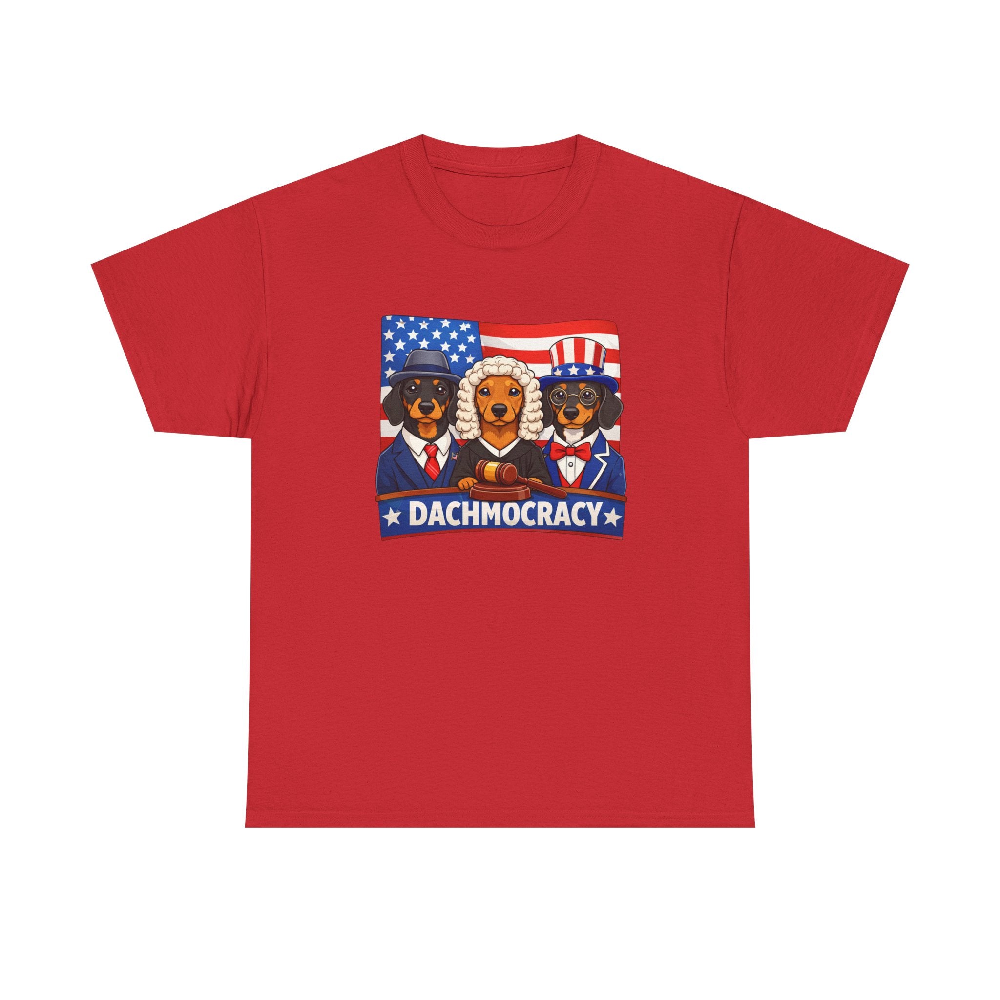 T-Shirt — "Dachmocracy" Patriotic Dachshund USA Graphic Tee