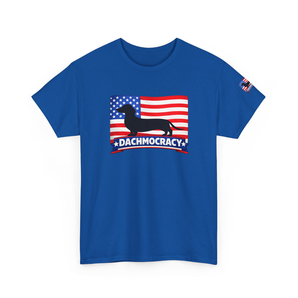 T-Shirt | 'Dachmocracy' American Flag Dachshund Patriotic Tee – 4th of July, Dog Lover Gift