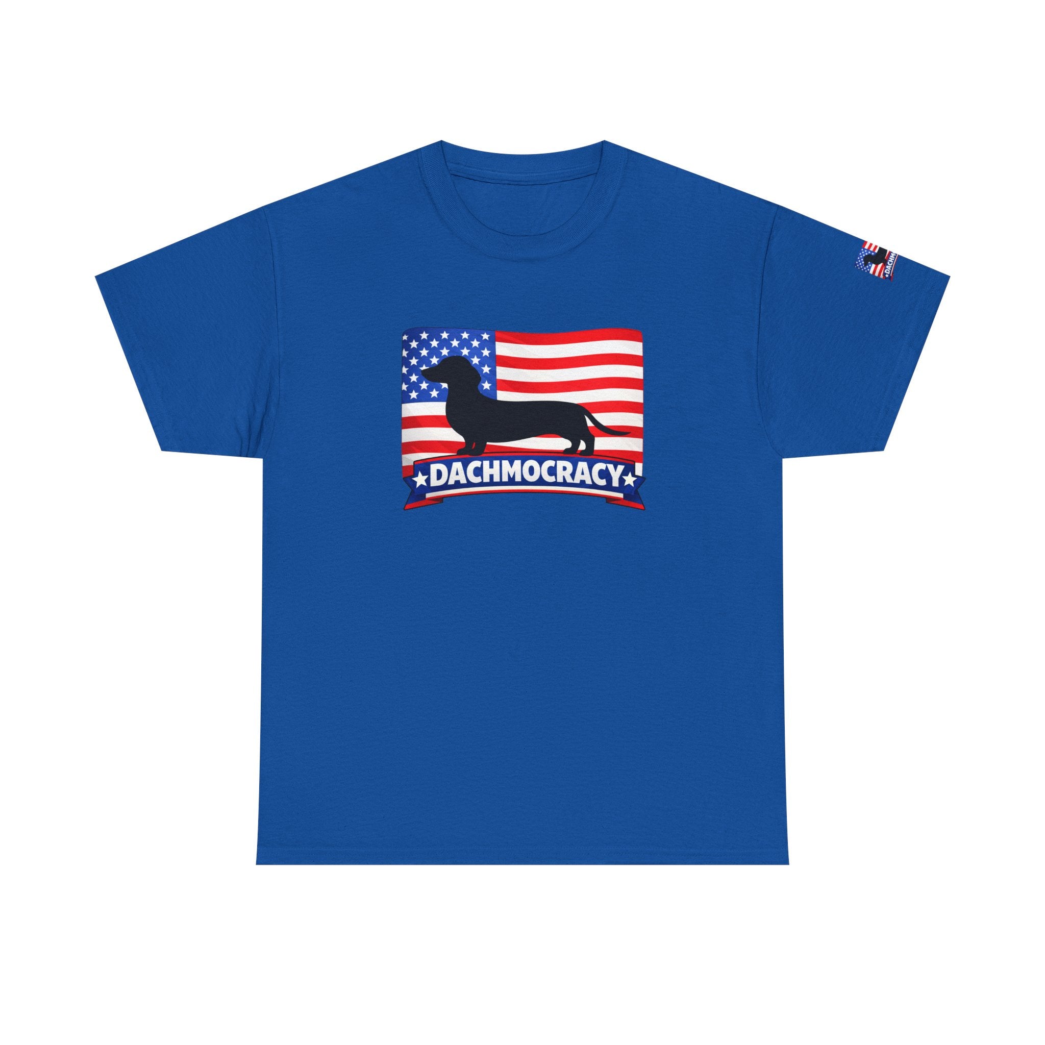 T-Shirt | 'Dachmocracy' American Flag Dachshund Patriotic Tee – 4th of July, Dog Lover Gift