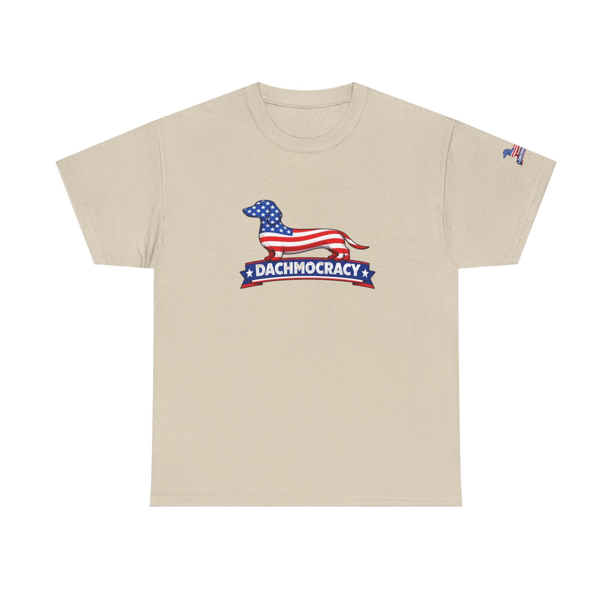 T-Shirt — 'Dachmocracy' American Flag Dachshund Patriotic Tee