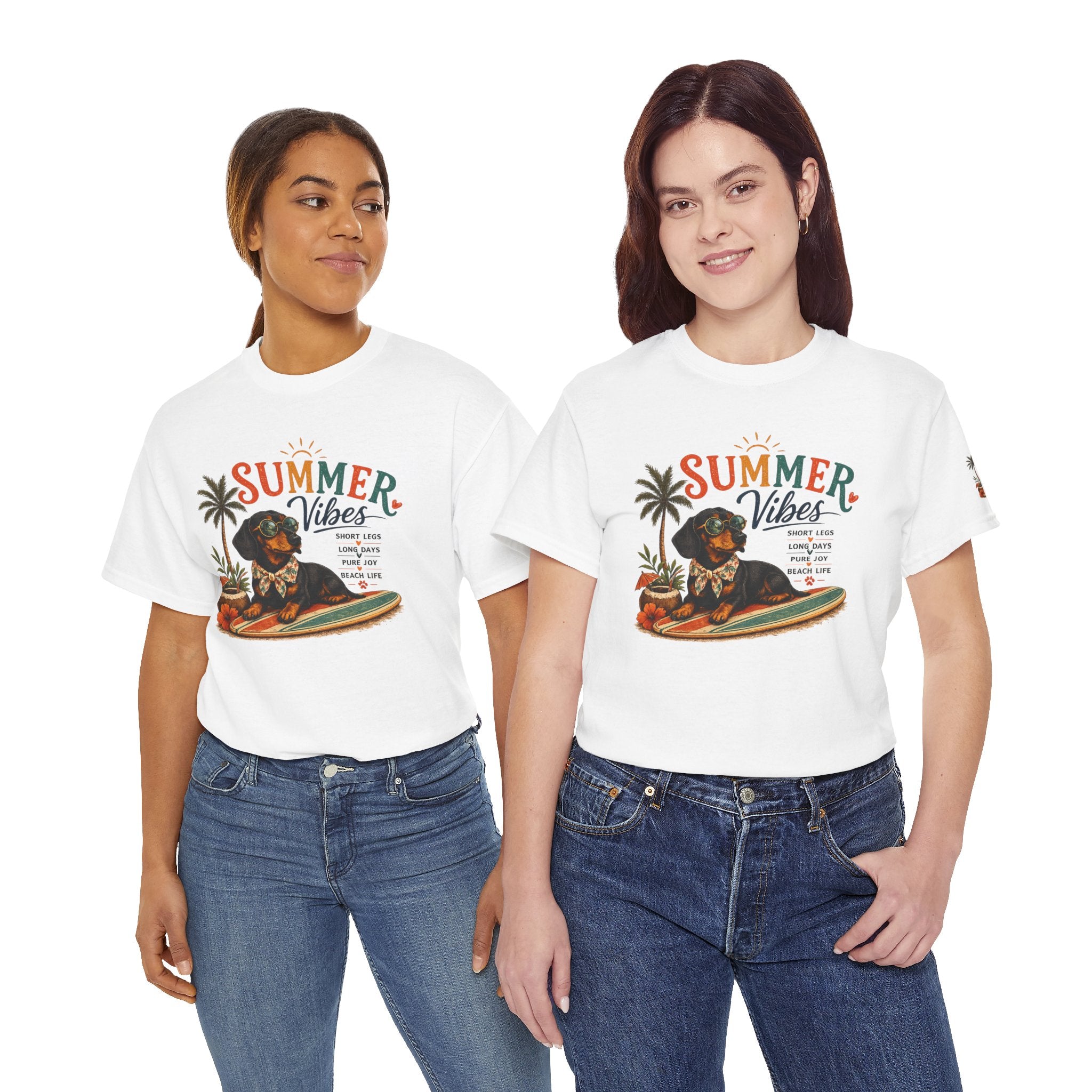 Dachshund SUMMER VIBES Heavy Cotton Tee