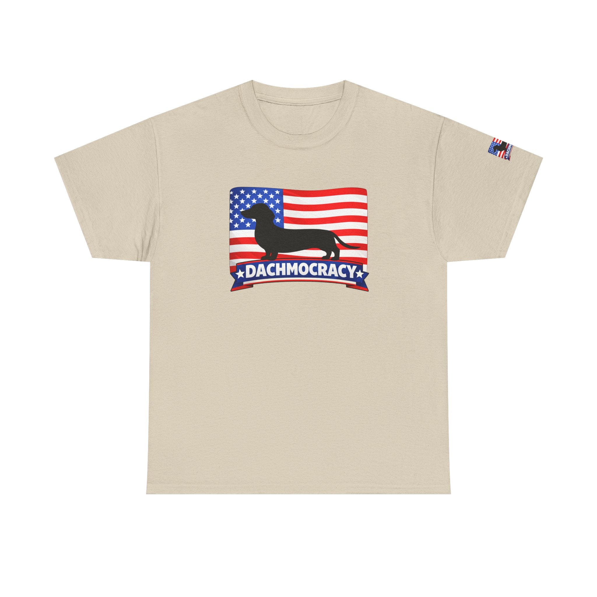 T-Shirt | 'Dachmocracy' American Flag Dachshund Patriotic Tee – 4th of July, Dog Lover Gift