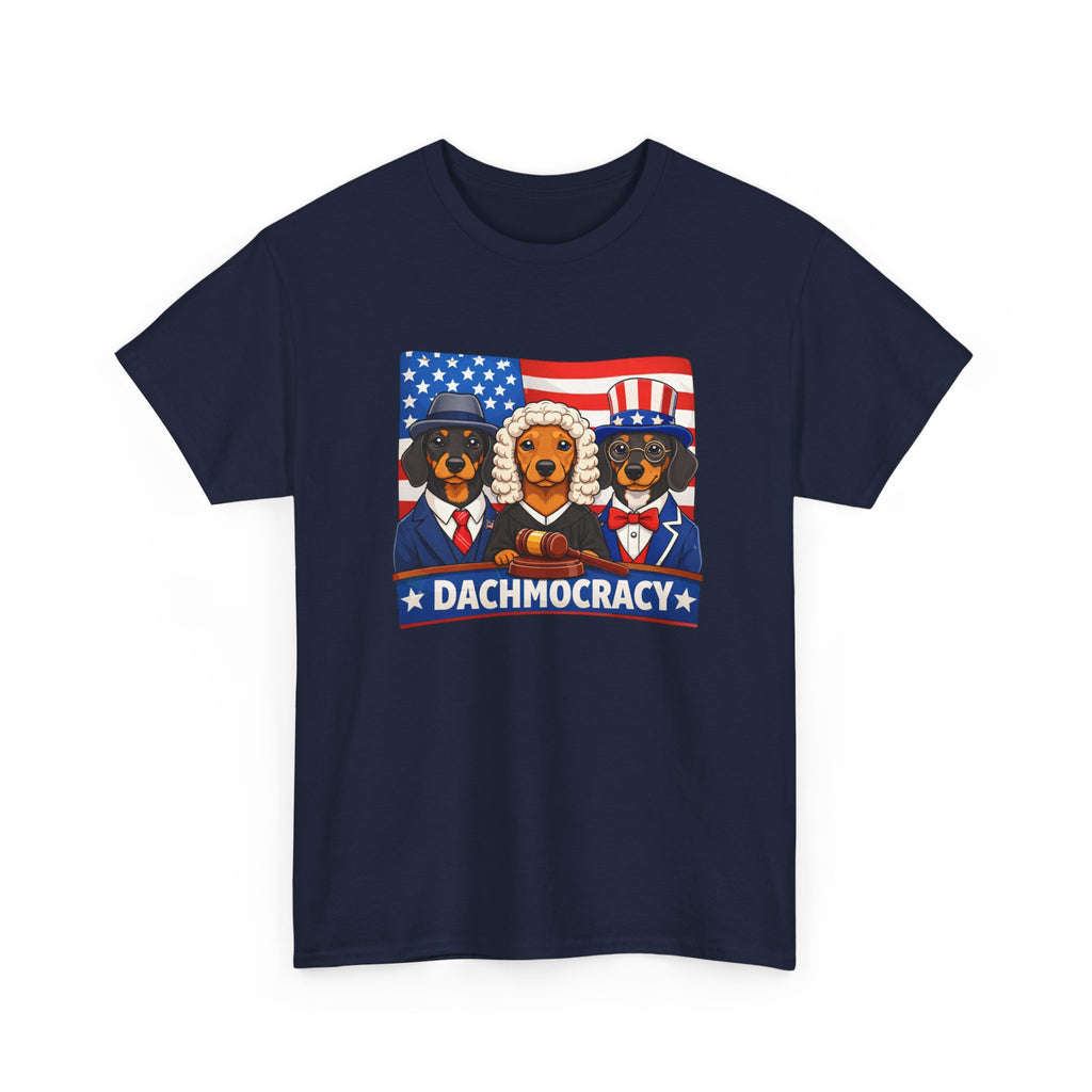T-Shirt — "Dachmocracy" Patriotic Dachshund USA Graphic Tee