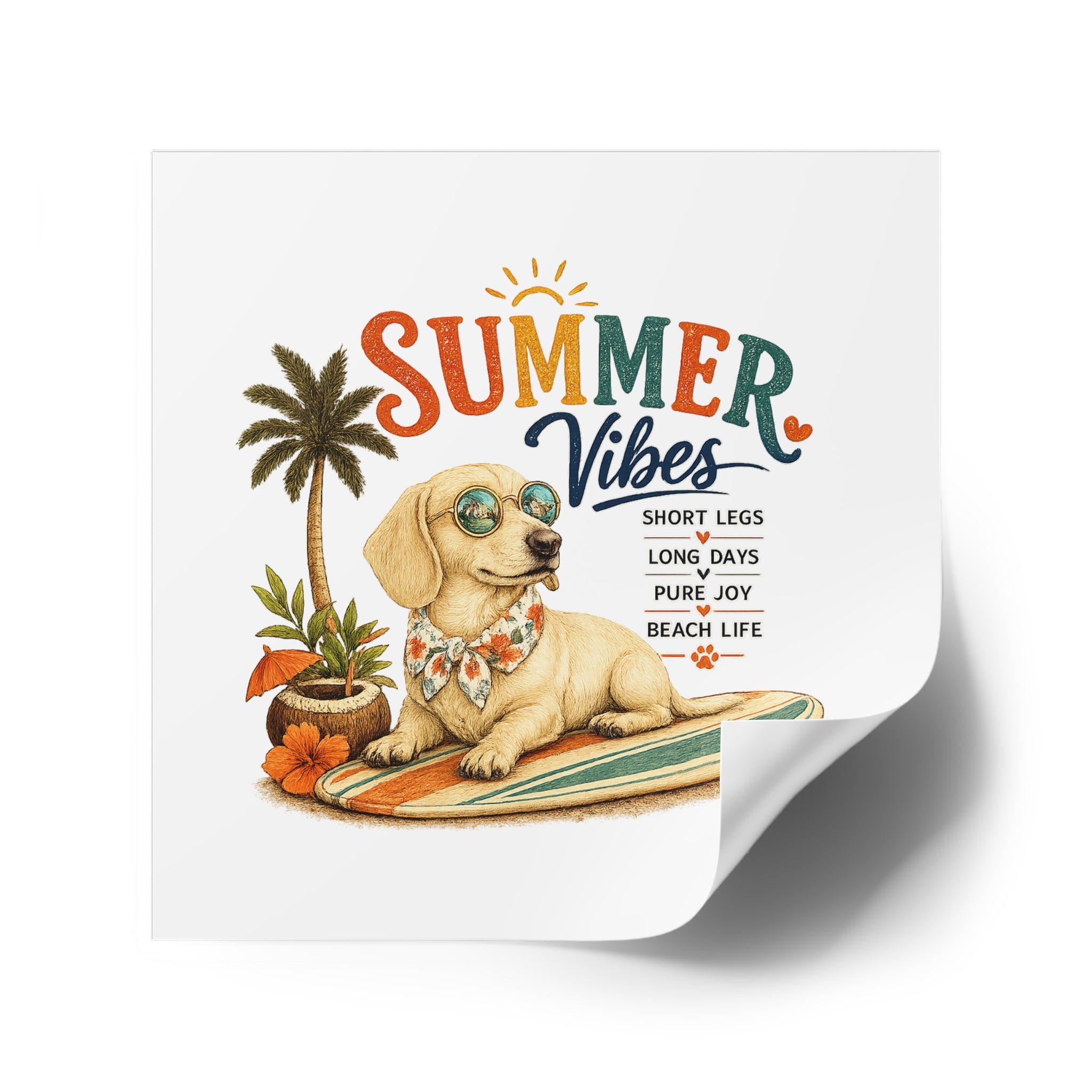 Dachshund Square Stickers – Indoor/Outdoor