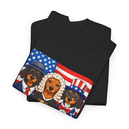 Dachmocracy T‑Shirt — Patriotic Dachshund 4th of July Tee