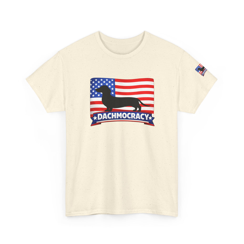 T-Shirt | 'Dachmocracy' American Flag Dachshund Patriotic Tee – 4th of July, Dog Lover Gift