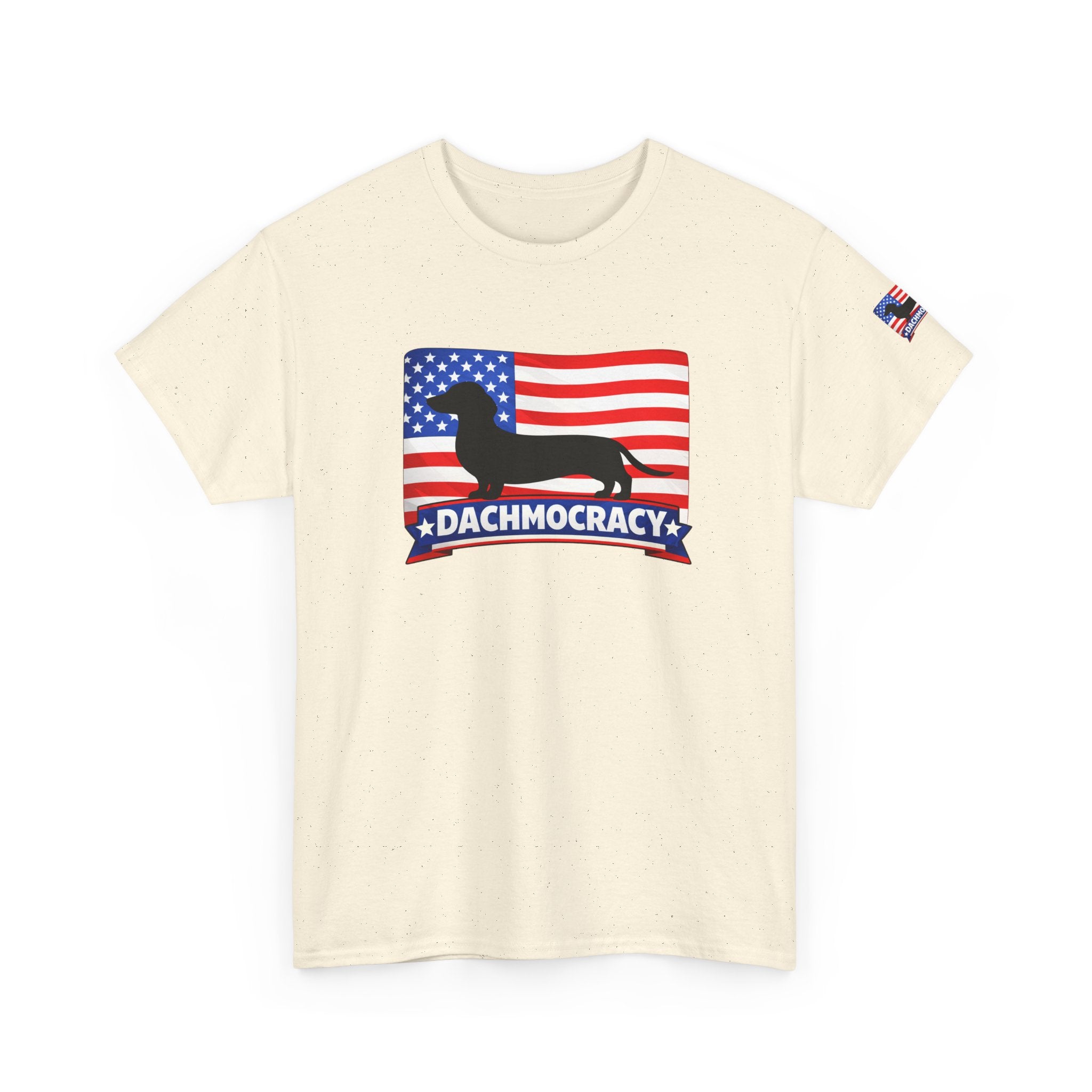 T-Shirt | 'Dachmocracy' American Flag Dachshund Patriotic Tee – 4th of July, Dog Lover Gift