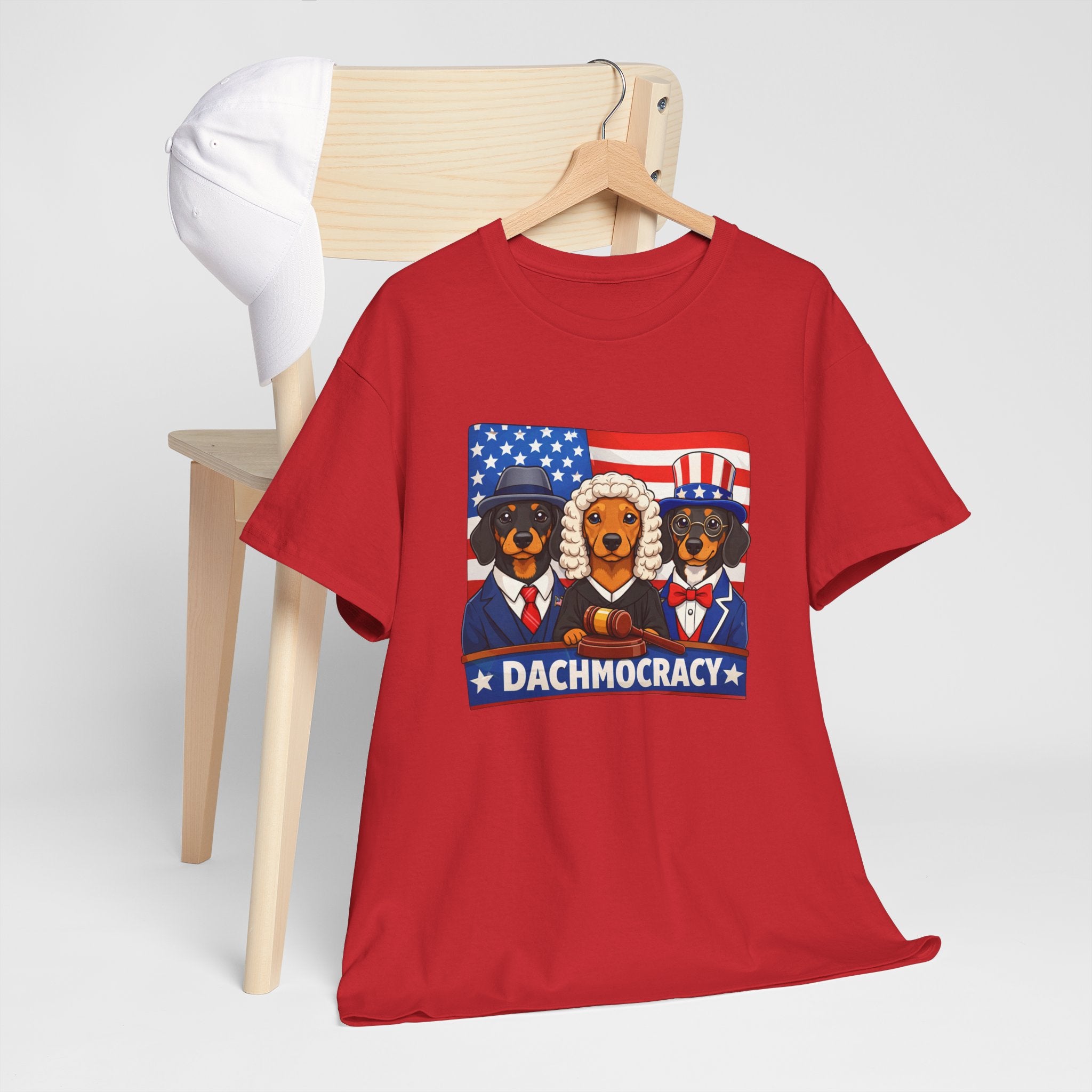 Dachshund 4th of July T-Shirt – Dachmocracy Patriotic Wiener Dog Tee