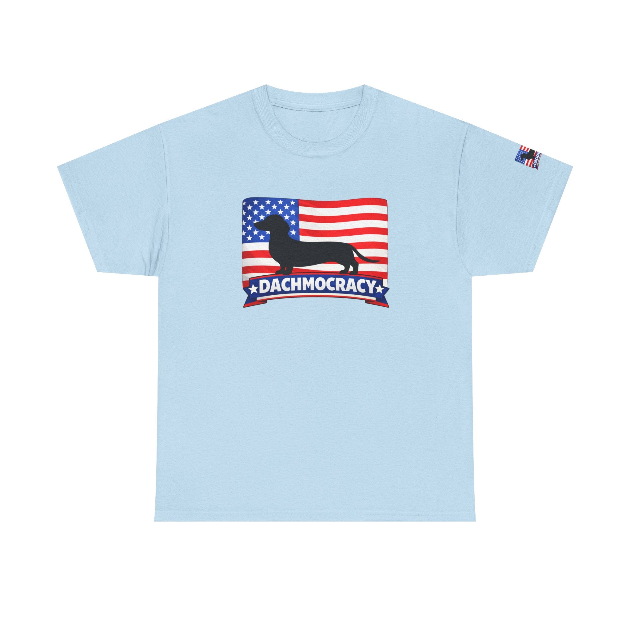 T-Shirt | 'Dachmocracy' American Flag Dachshund Patriotic Tee – 4th of July, Dog Lover Gift