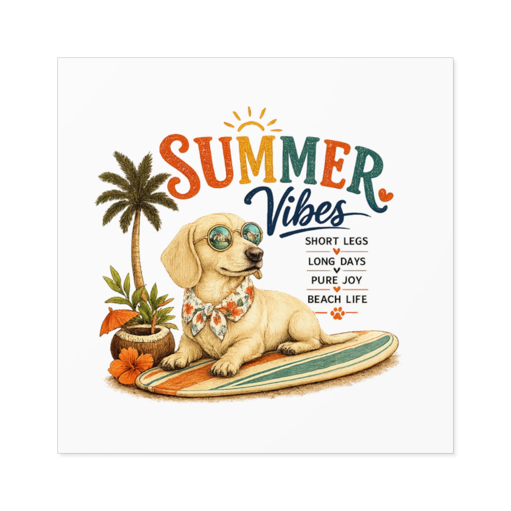 Dachshund Square Stickers – Indoor/Outdoor