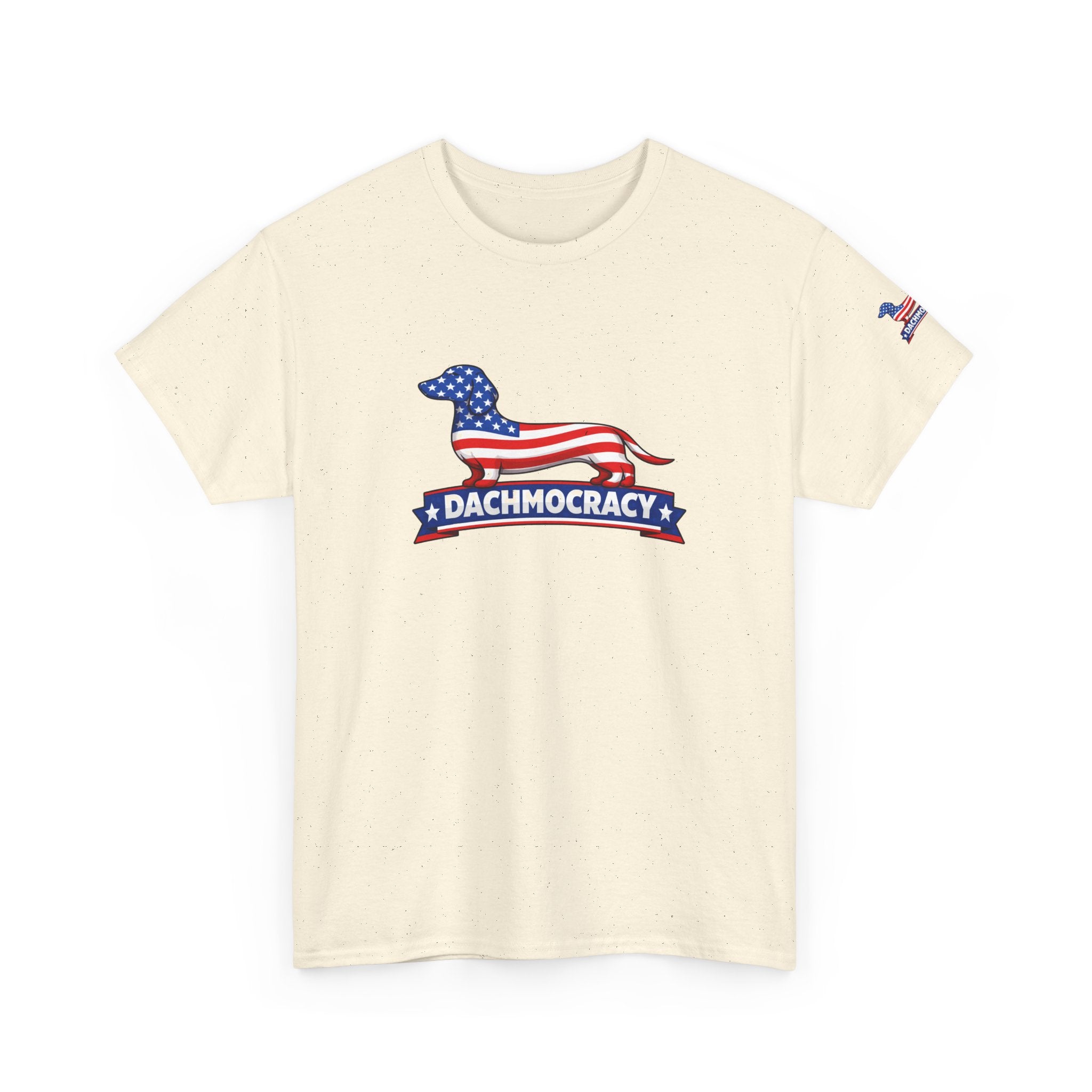 T-Shirt — 'Dachmocracy' American Flag Dachshund Patriotic Tee