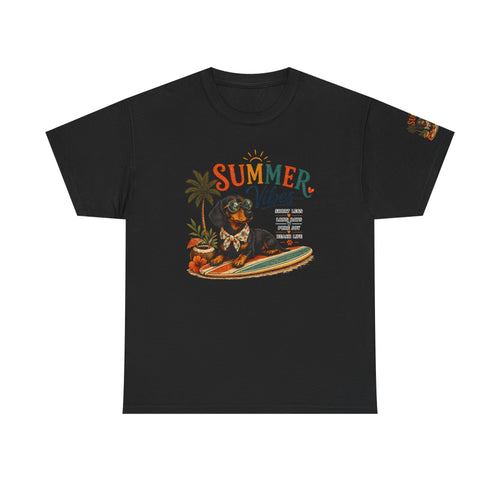 Black & Tan Dachshund T-Shirt – Summer Vibes Wiener Dog Tee | Dachseason