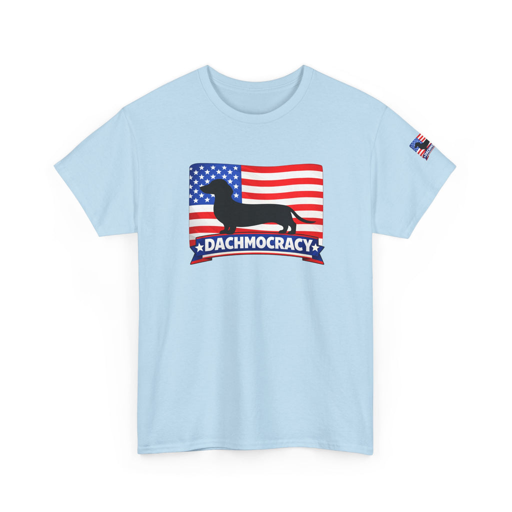 T-Shirt | 'Dachmocracy' American Flag Dachshund Patriotic Tee – 4th of July, Dog Lover Gift