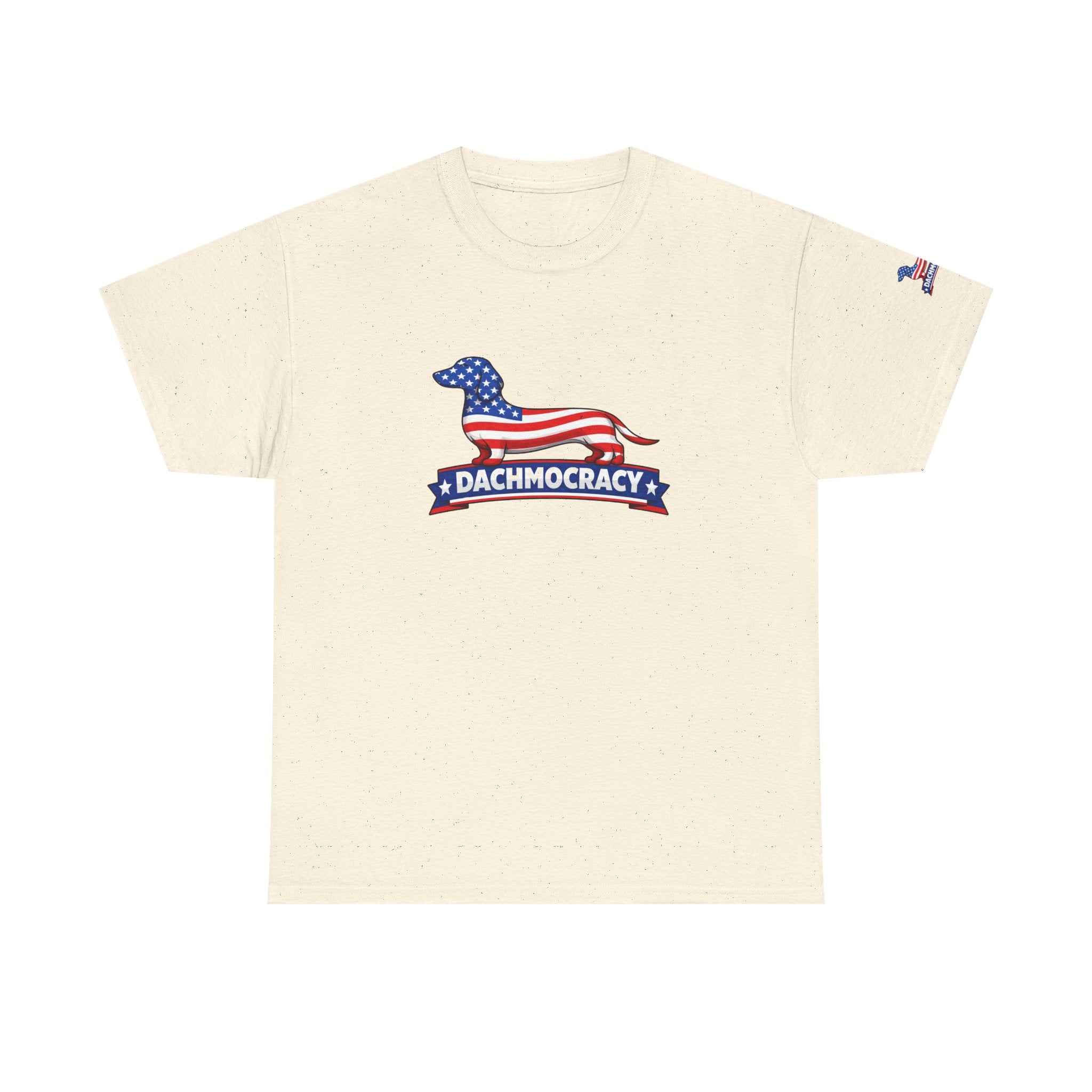 T-Shirt — 'Dachmocracy' American Flag Dachshund Patriotic Tee