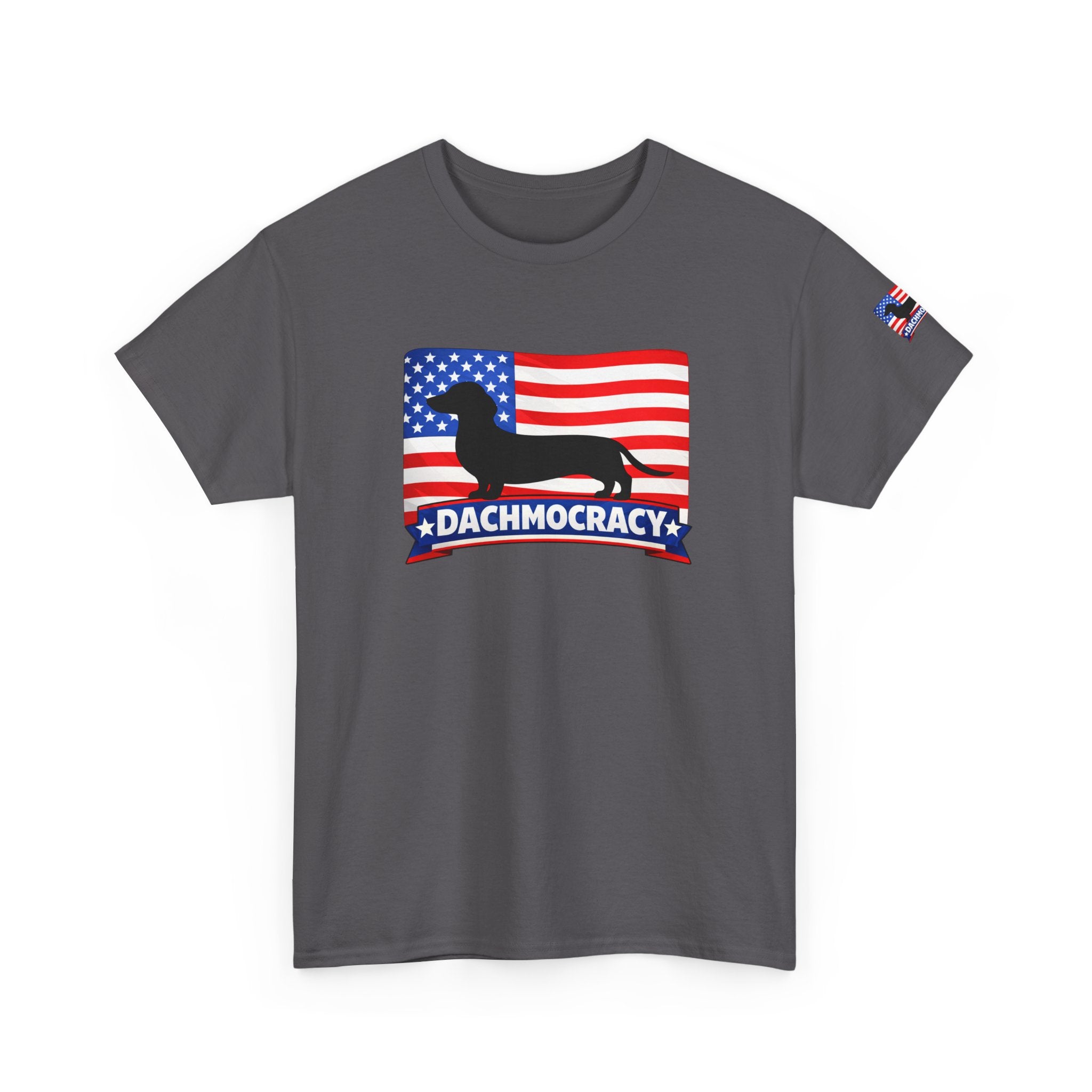 T-Shirt | 'Dachmocracy' American Flag Dachshund Patriotic Tee – 4th of July, Dog Lover Gift