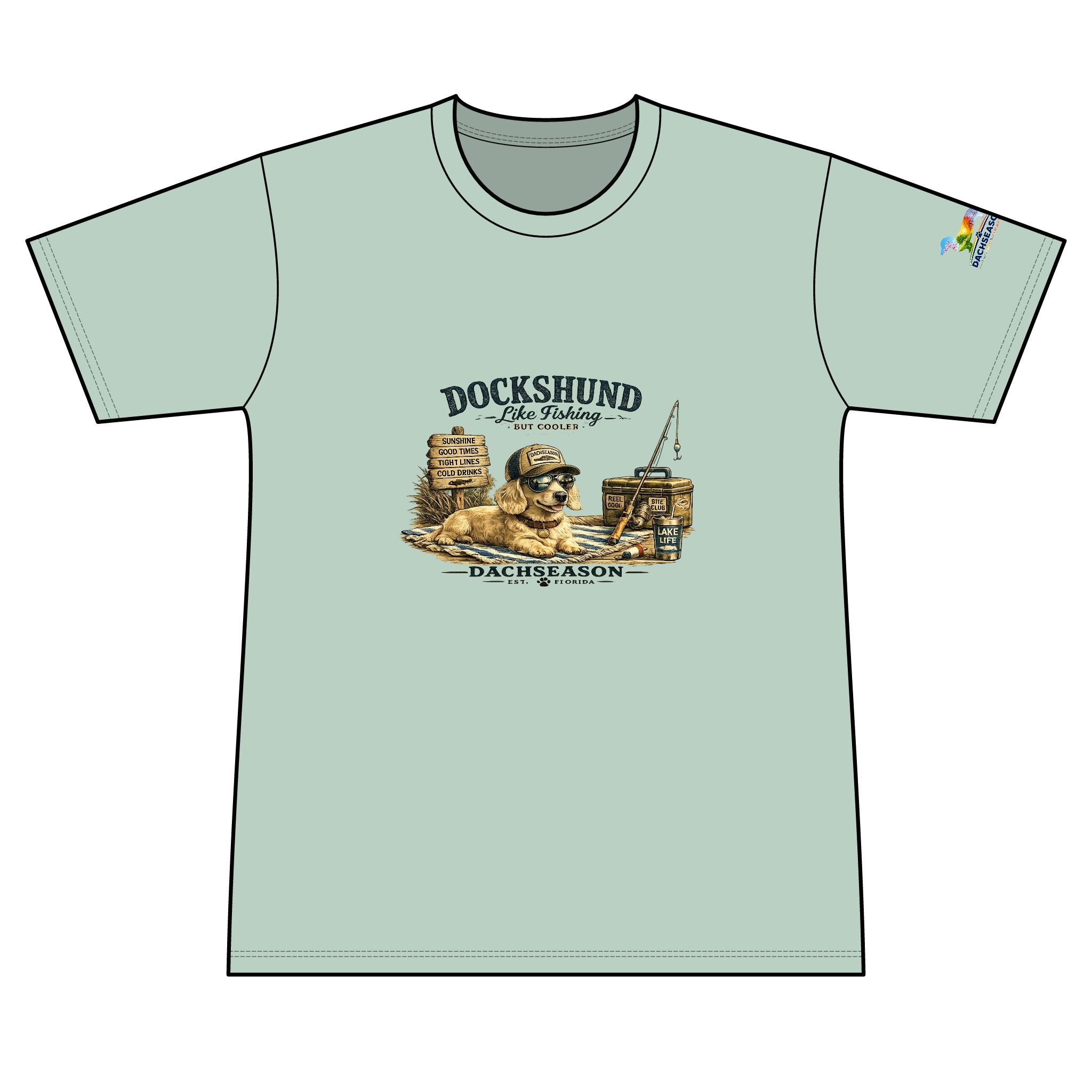 Cream Dachshund Sweat Wicking Shirt - Fishing Shirt