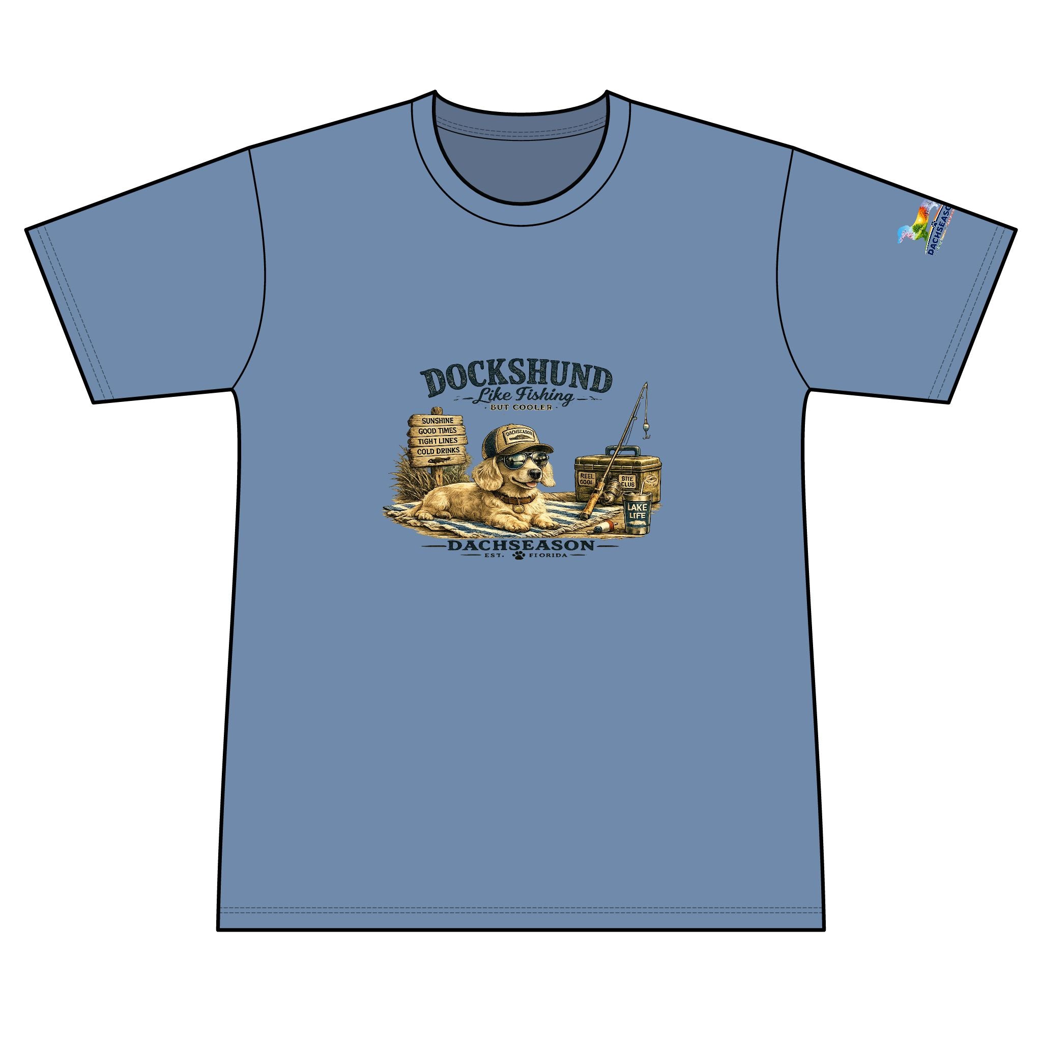 Cream Dachshund Sweat Wicking Shirt - Fishing Shirt