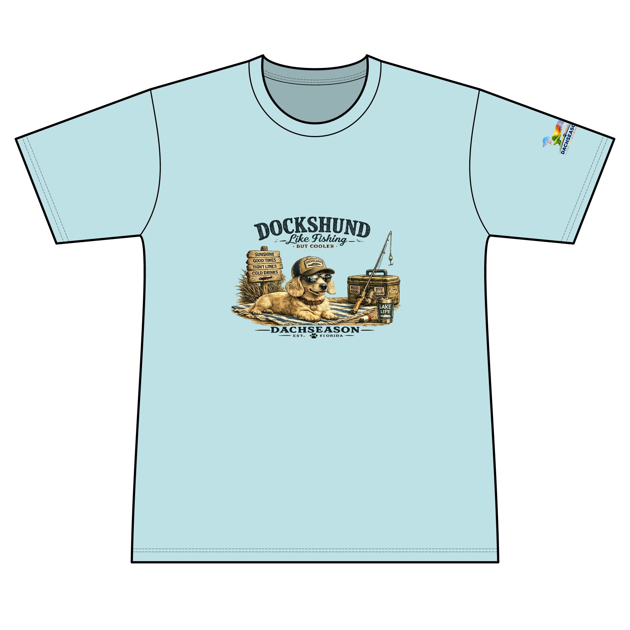 Cream Dachshund Sweat Wicking Shirt - Fishing Shirt