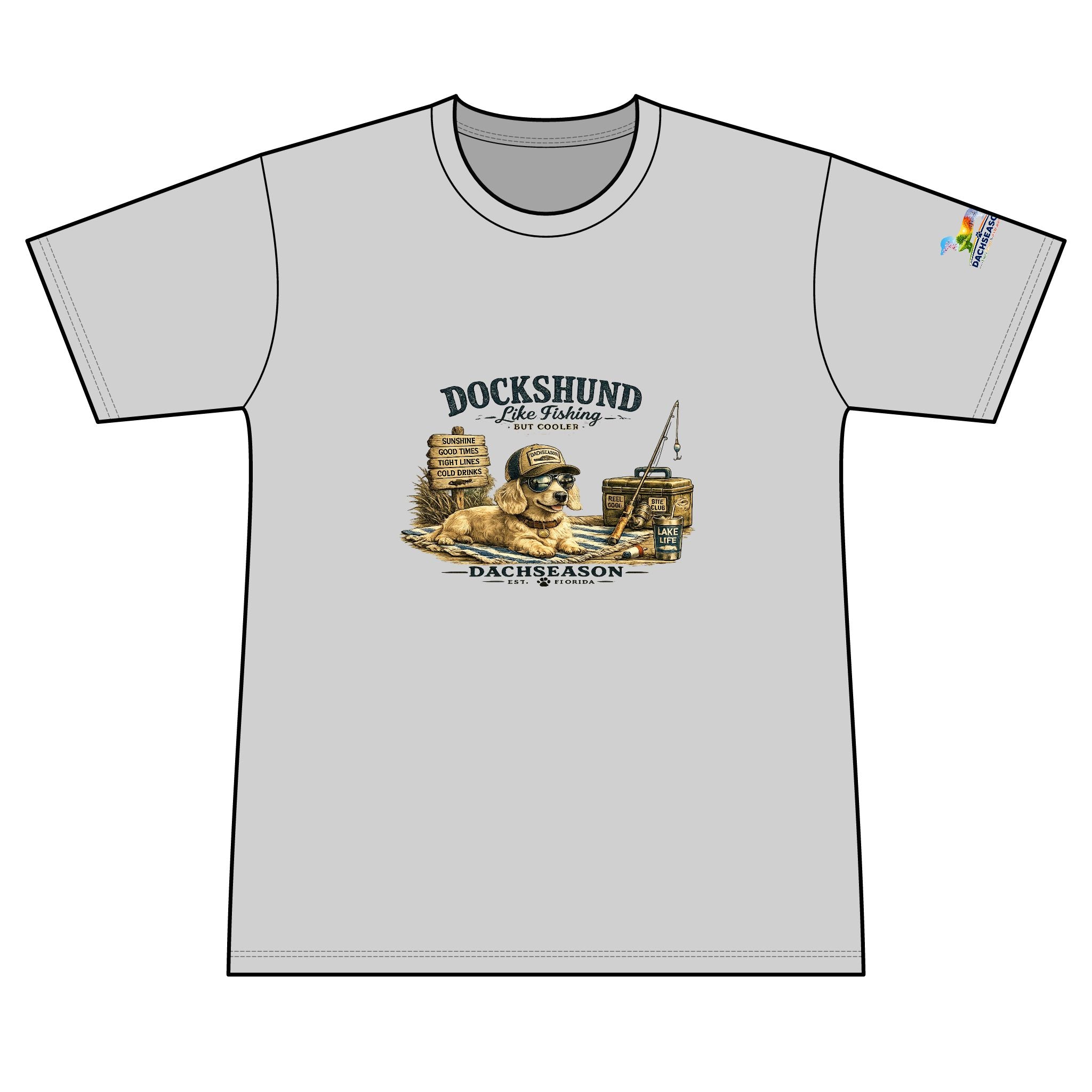 Cream Dachshund Sweat Wicking Shirt - Fishing Shirt