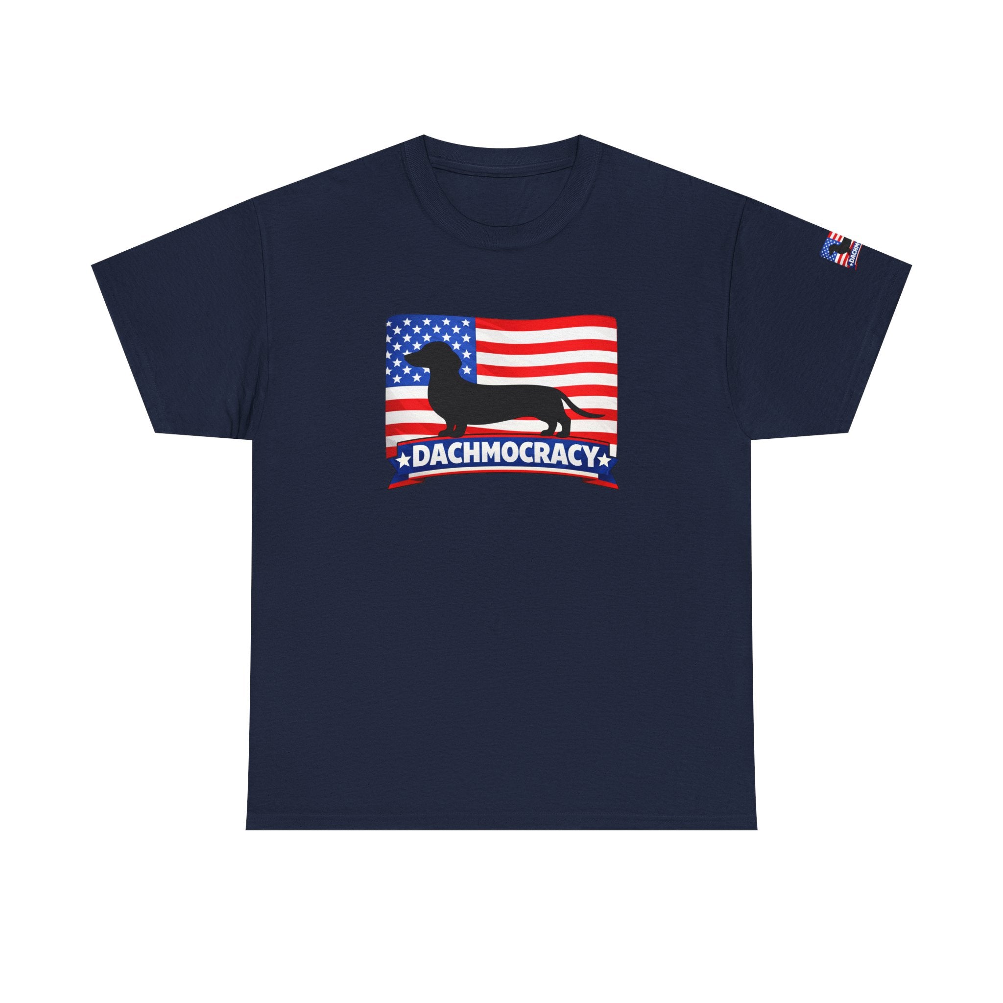 T-Shirt | 'Dachmocracy' American Flag Dachshund Patriotic Tee – 4th of July, Dog Lover Gift