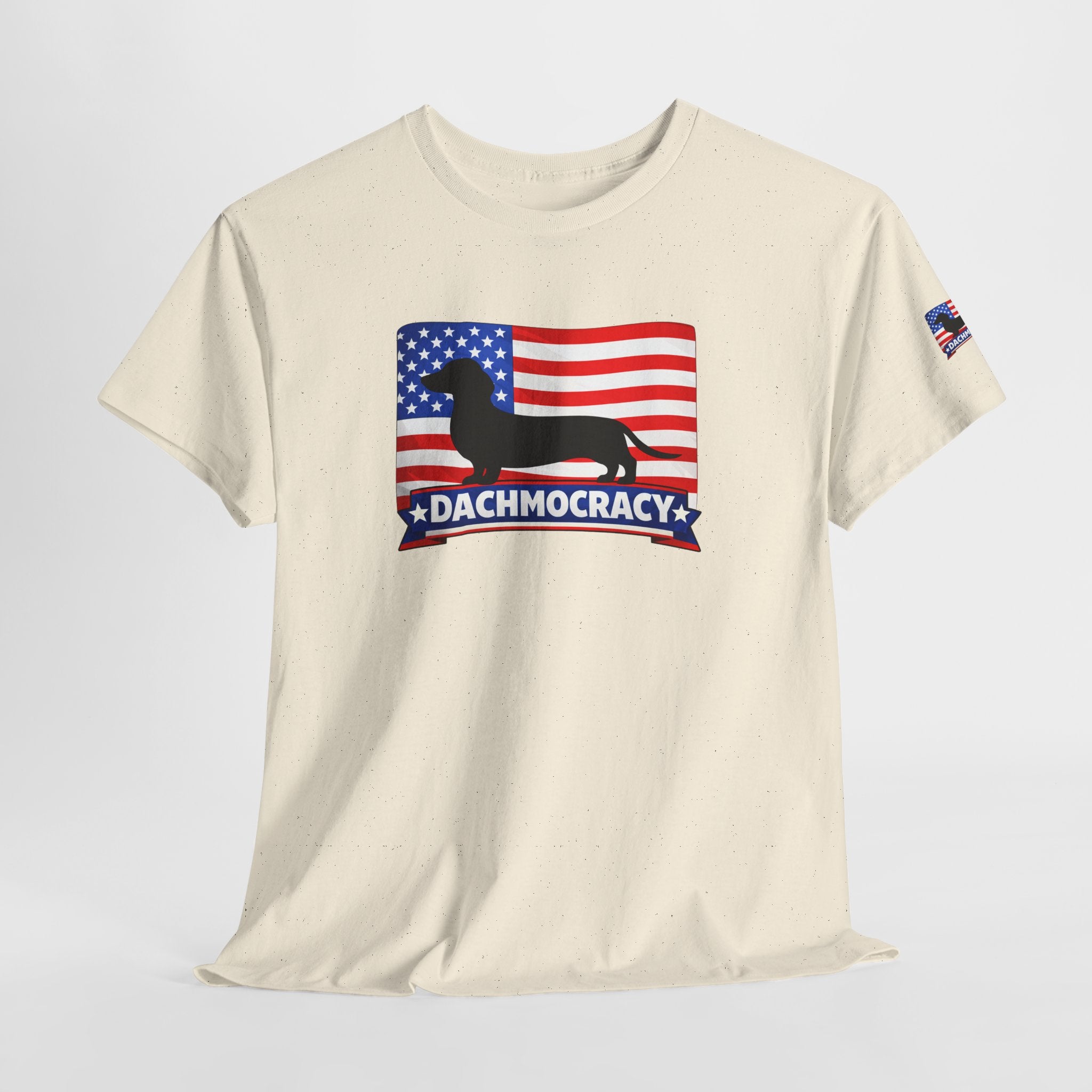 T-Shirt | 'Dachmocracy' American Flag Dachshund Patriotic Tee – 4th of July, Dog Lover Gift