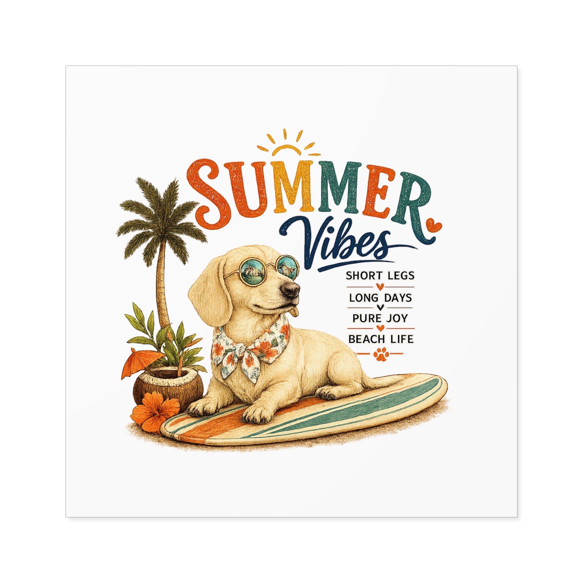 Dachshund Square Stickers – Indoor/Outdoor
