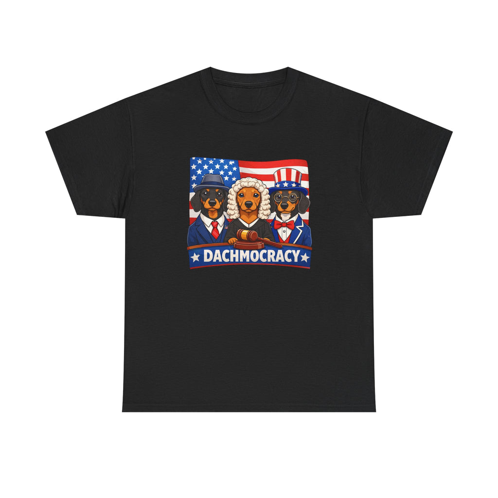 Dachshund 4th of July T-Shirt – Dachmocracy Patriotic Wiener Dog Tee