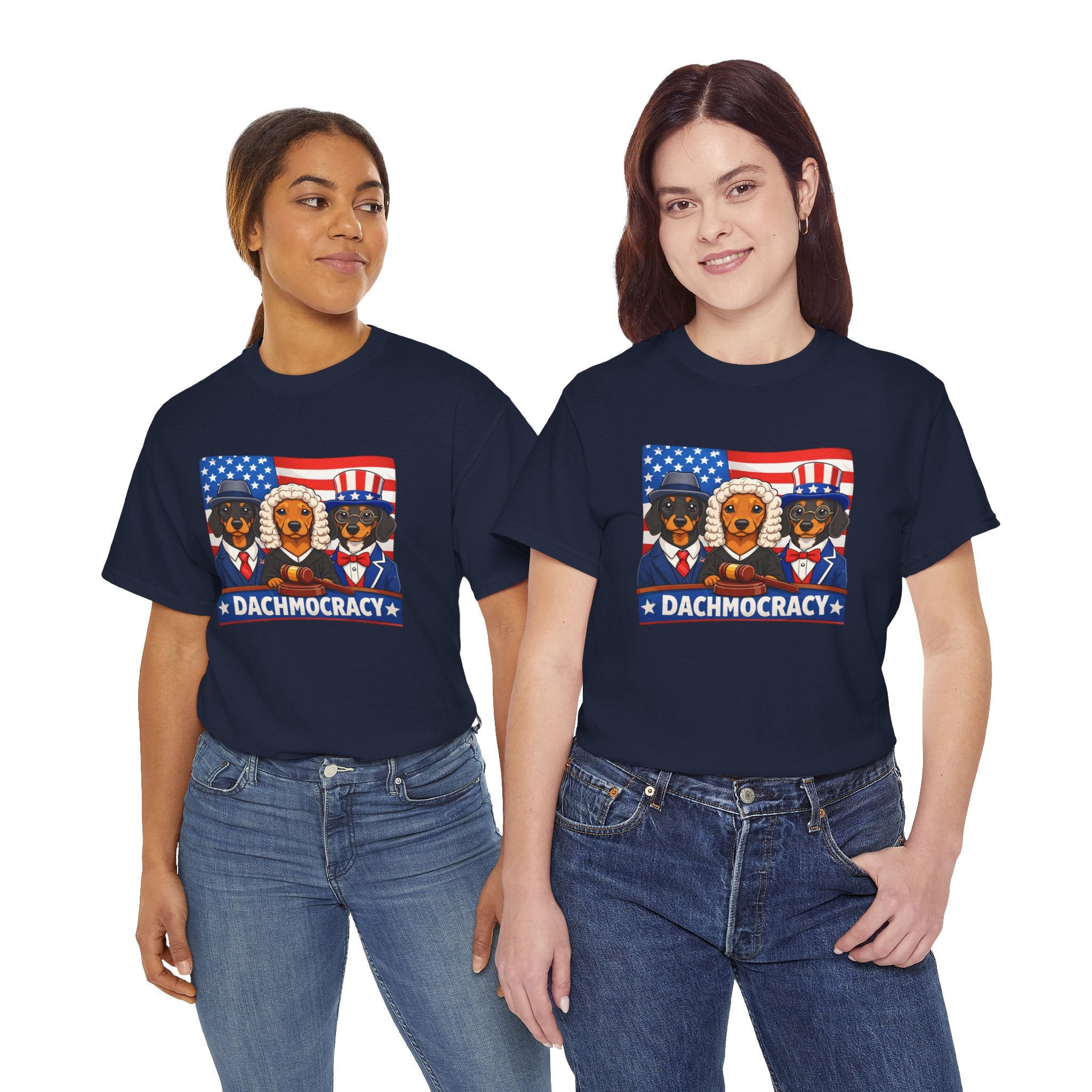 Dachshund 4th of July T-Shirt – Dachmocracy Patriotic Wiener Dog Tee