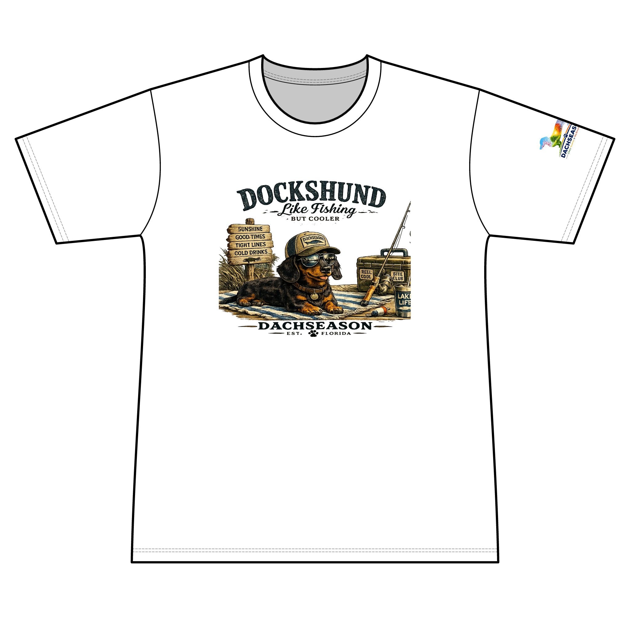 Black and Tan Dachshund Sweat Wicking Shirt - Fishing shirt