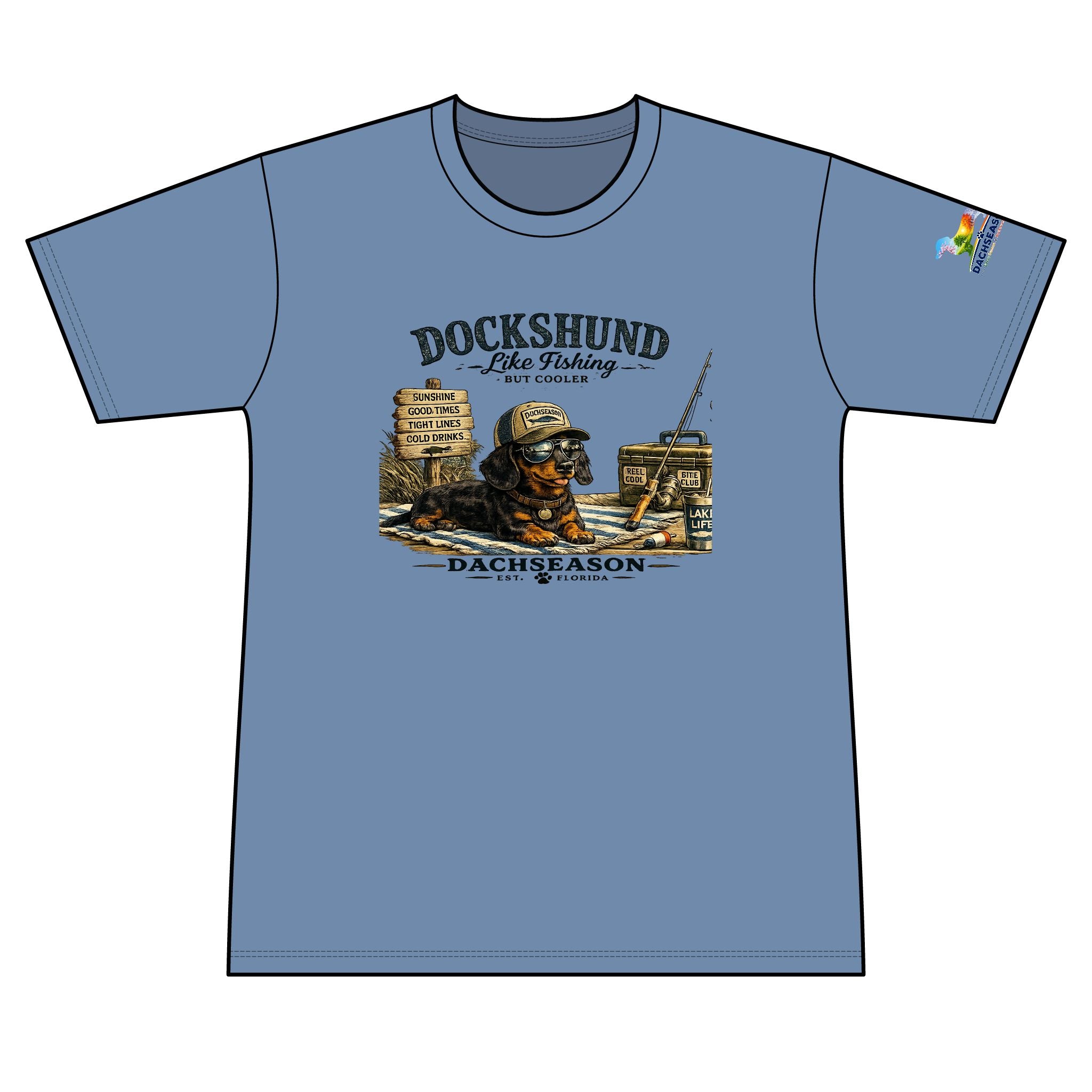 Black and Tan Dachshund Sweat Wicking Shirt - Fishing shirt