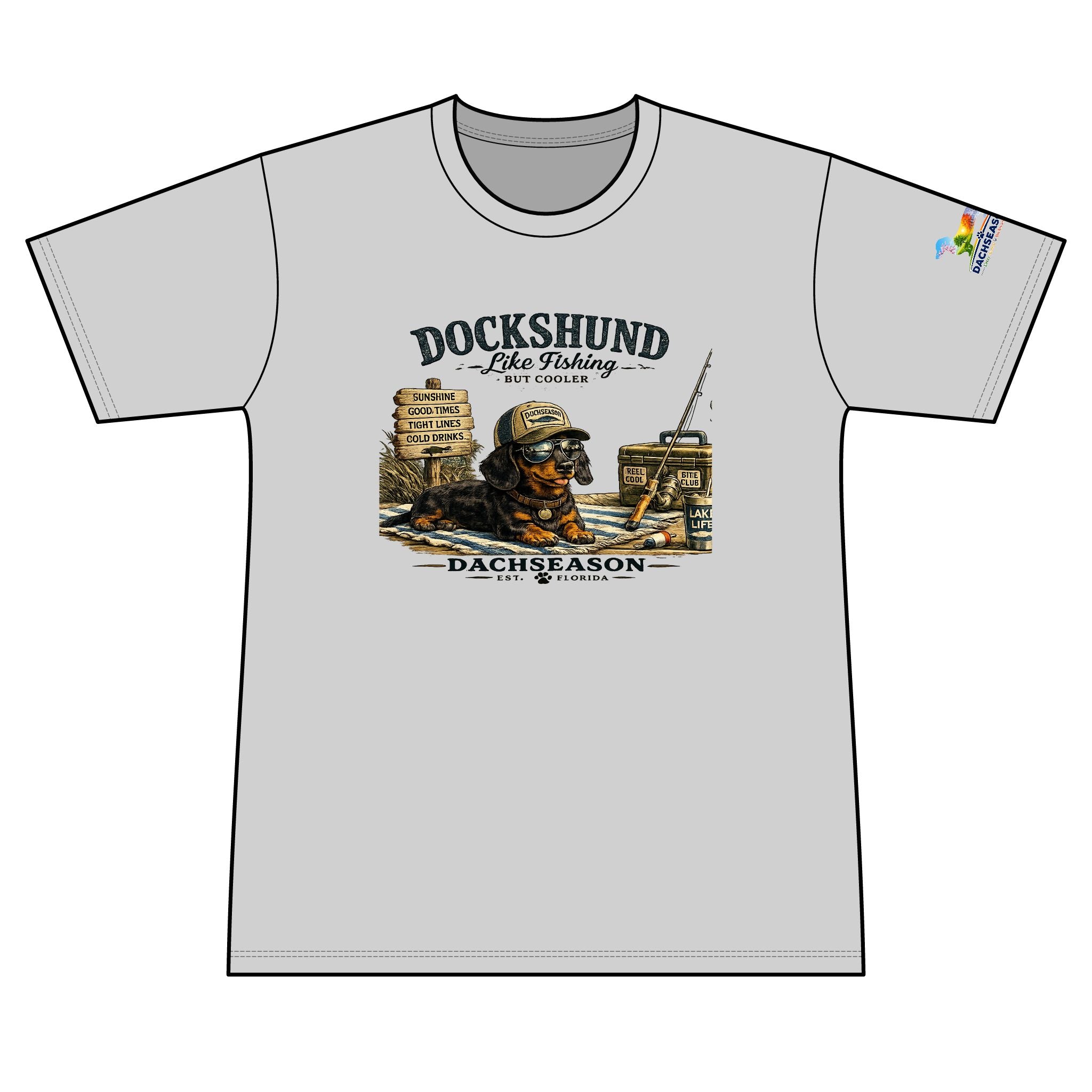 Black and Tan Dachshund Sweat Wicking Shirt - Fishing shirt