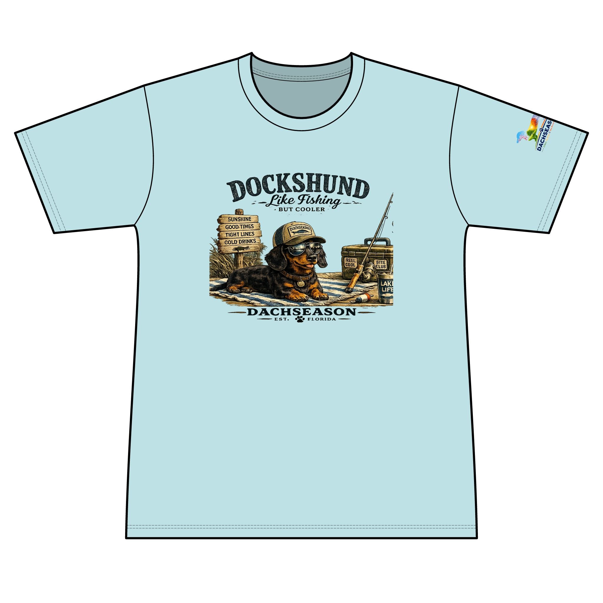 Black and Tan Dachshund Sweat Wicking Shirt - Fishing shirt