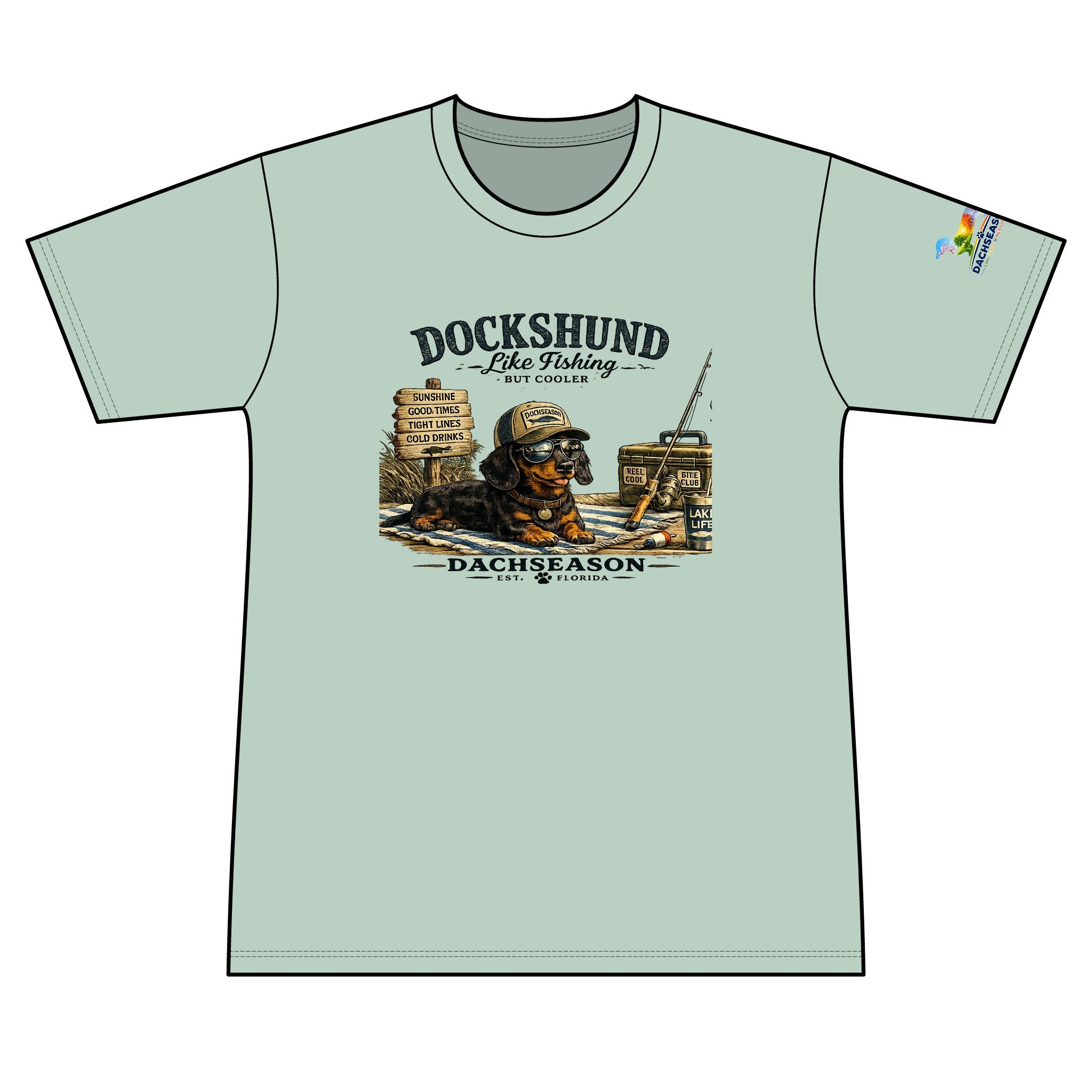 Black and Tan Dachshund Sweat Wicking Shirt - Fishing shirt