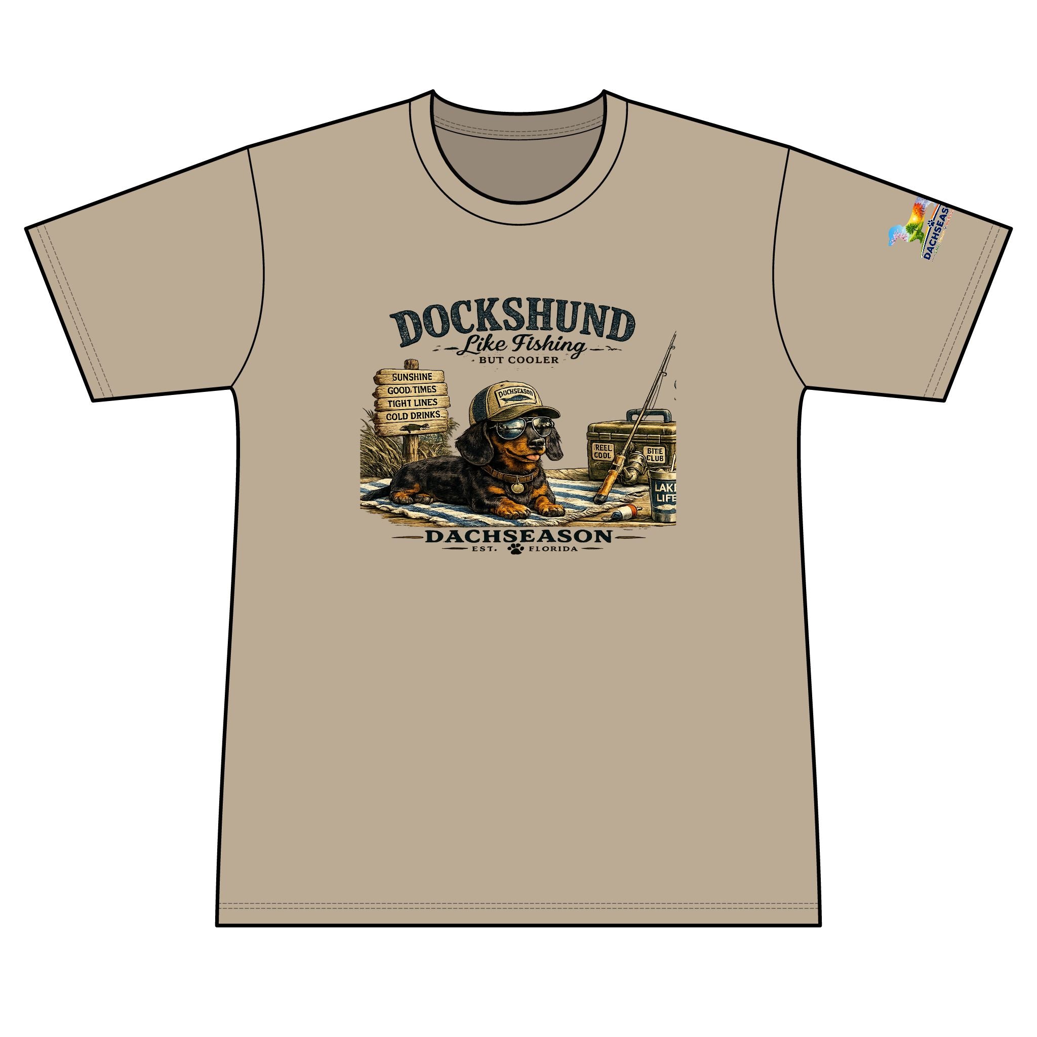 Black and Tan Dachshund Sweat Wicking Shirt - Fishing shirt