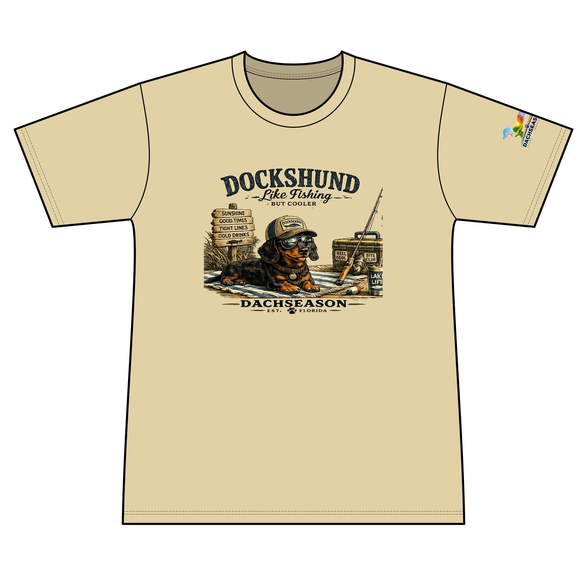 Black and Tan Dachshund Sweat Wicking Shirt - Fishing shirt