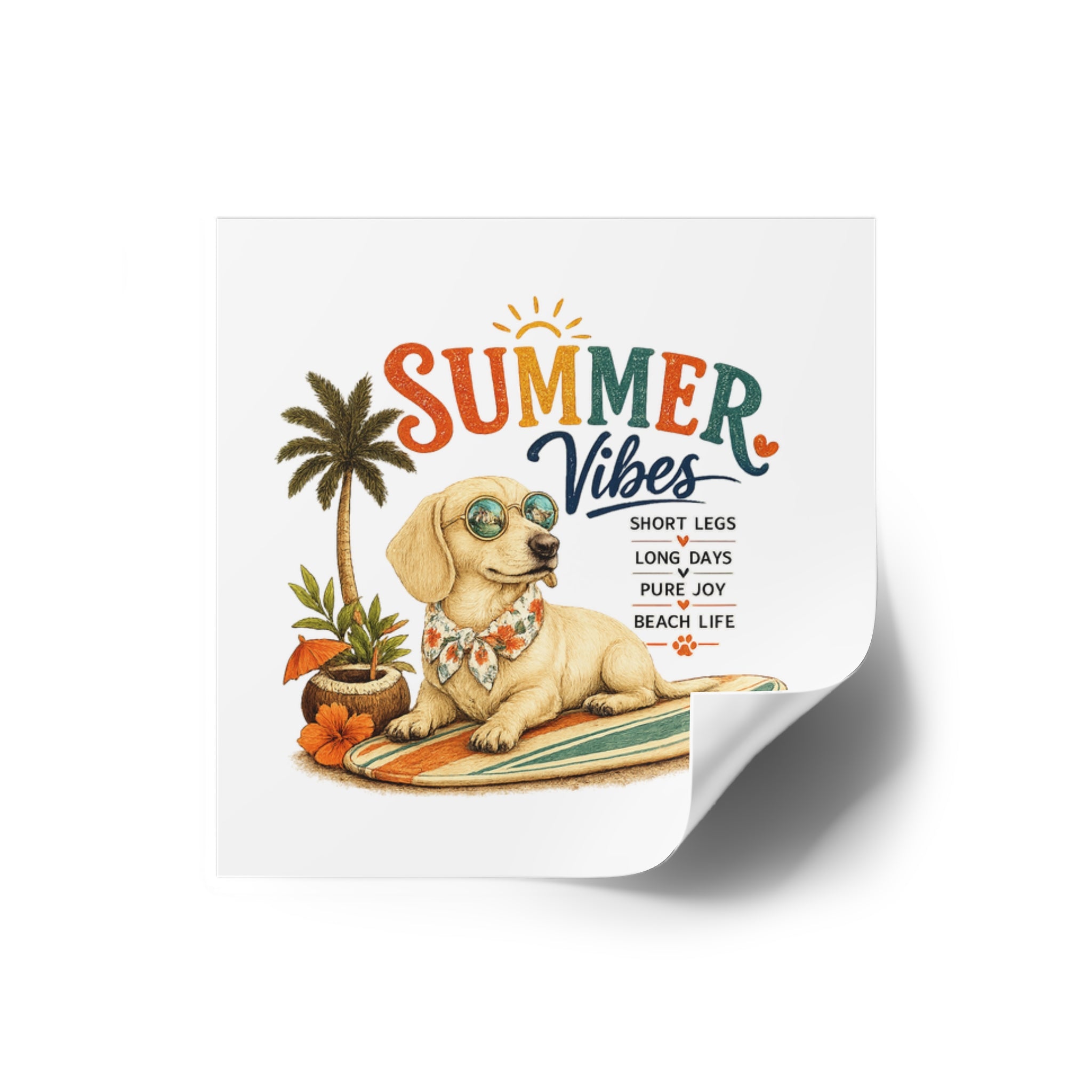 Dachshund Square Stickers – Indoor/Outdoor