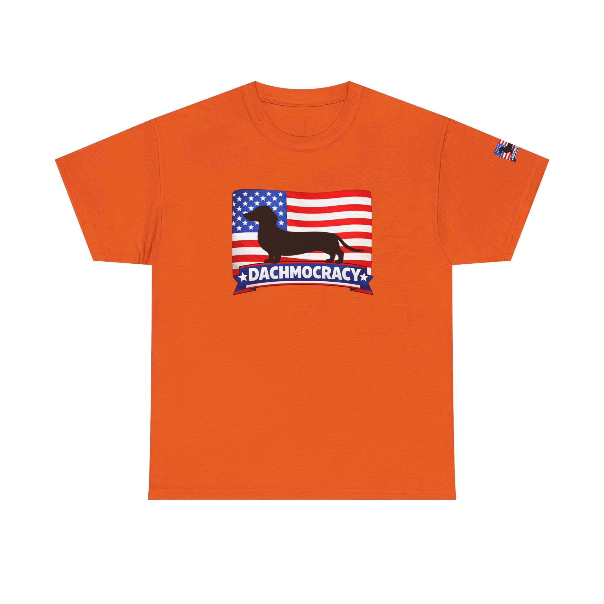 T-Shirt | 'Dachmocracy' American Flag Dachshund Patriotic Tee – 4th of July, Dog Lover Gift