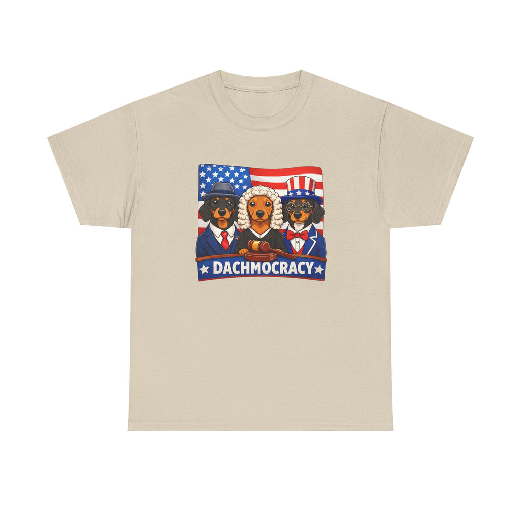 Dachshund 4th of July T-Shirt – Dachmocracy Patriotic Wiener Dog Tee