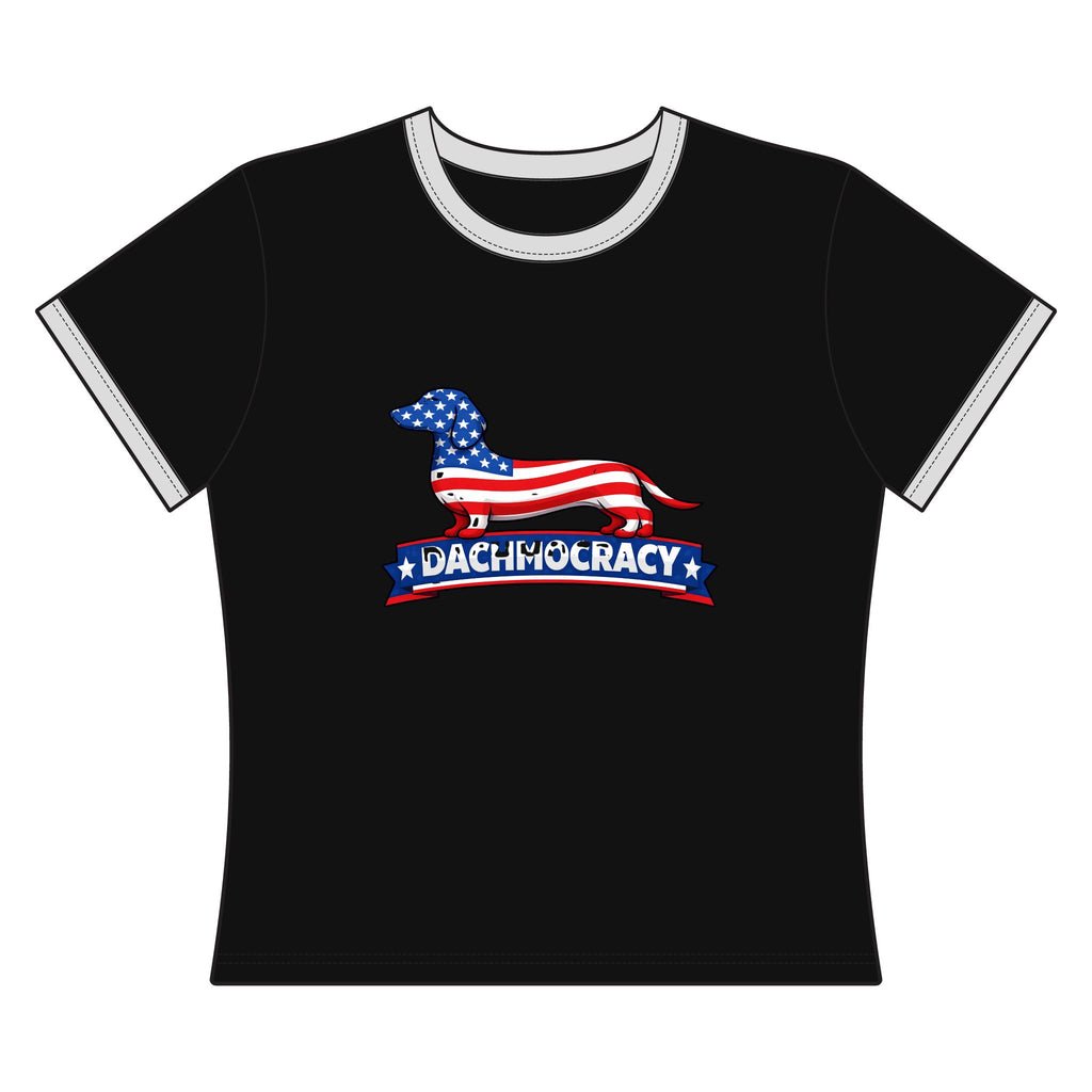 Patriotic Dachshund Women's Ringer Tee