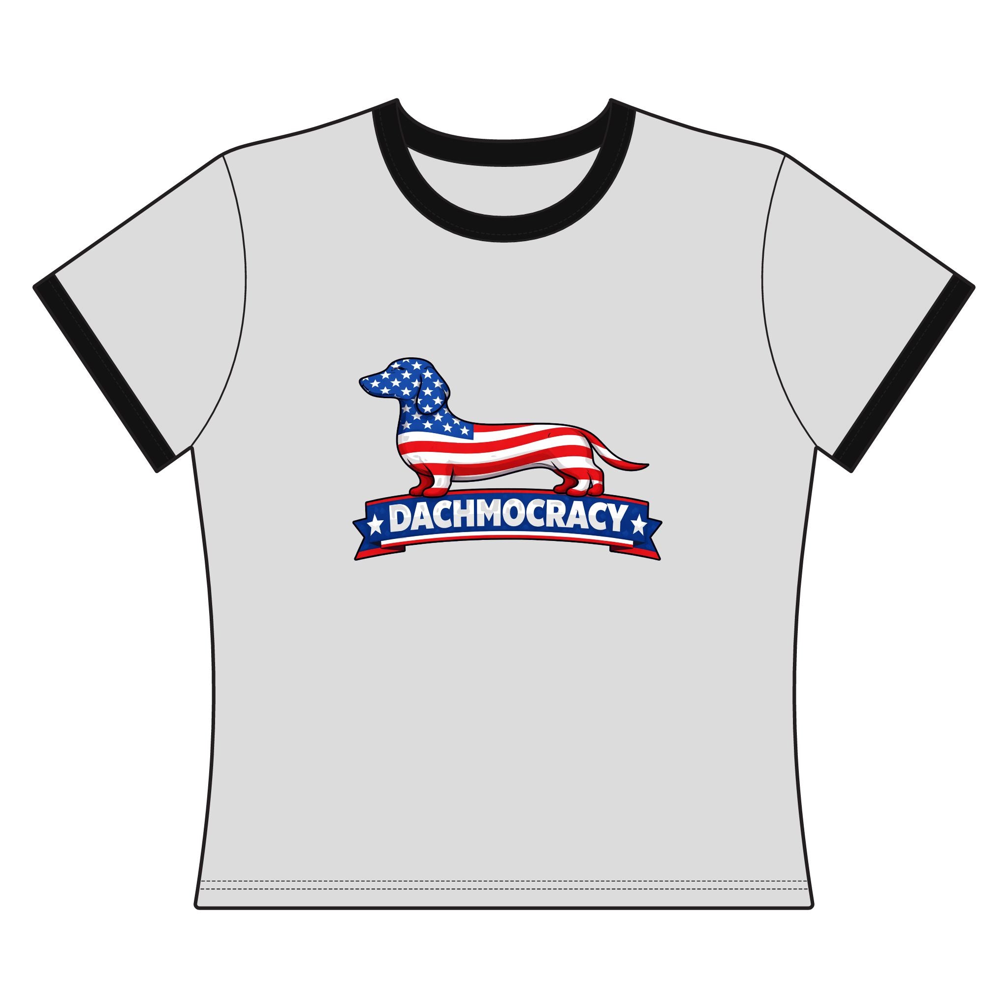 Patriotic Dachshund Women's Ringer Tee