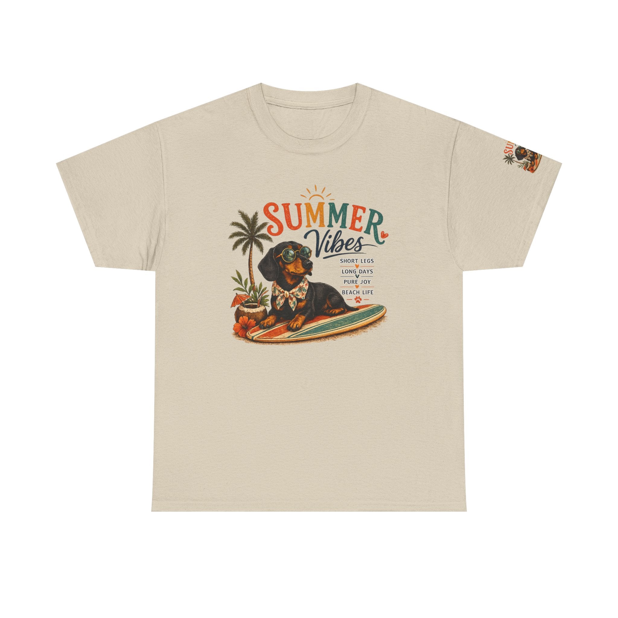 Dachshund SUMMER VIBES Heavy Cotton Tee