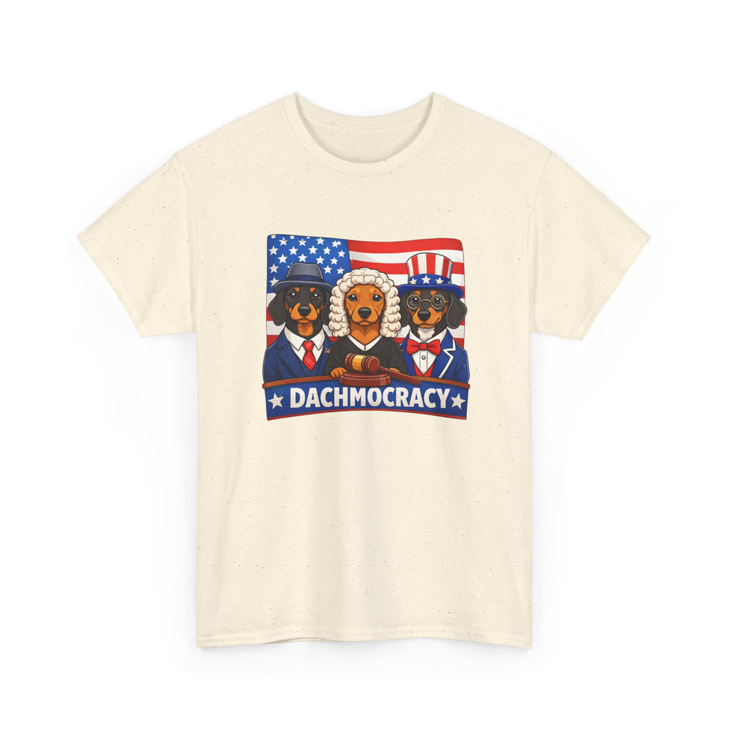 T-Shirt — "Dachmocracy" Patriotic Dachshund USA Graphic Tee