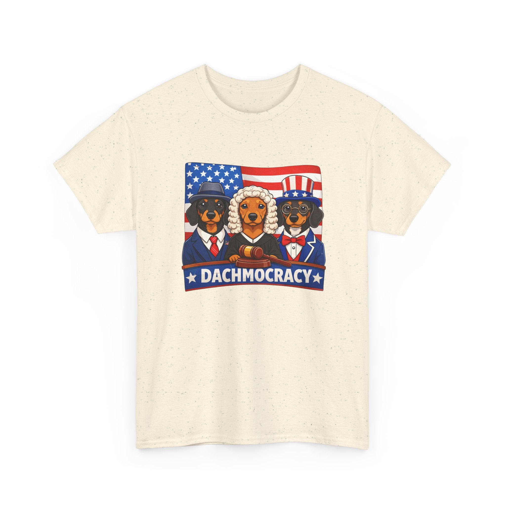 T-Shirt — "Dachmocracy" Patriotic Dachshund USA Graphic Tee