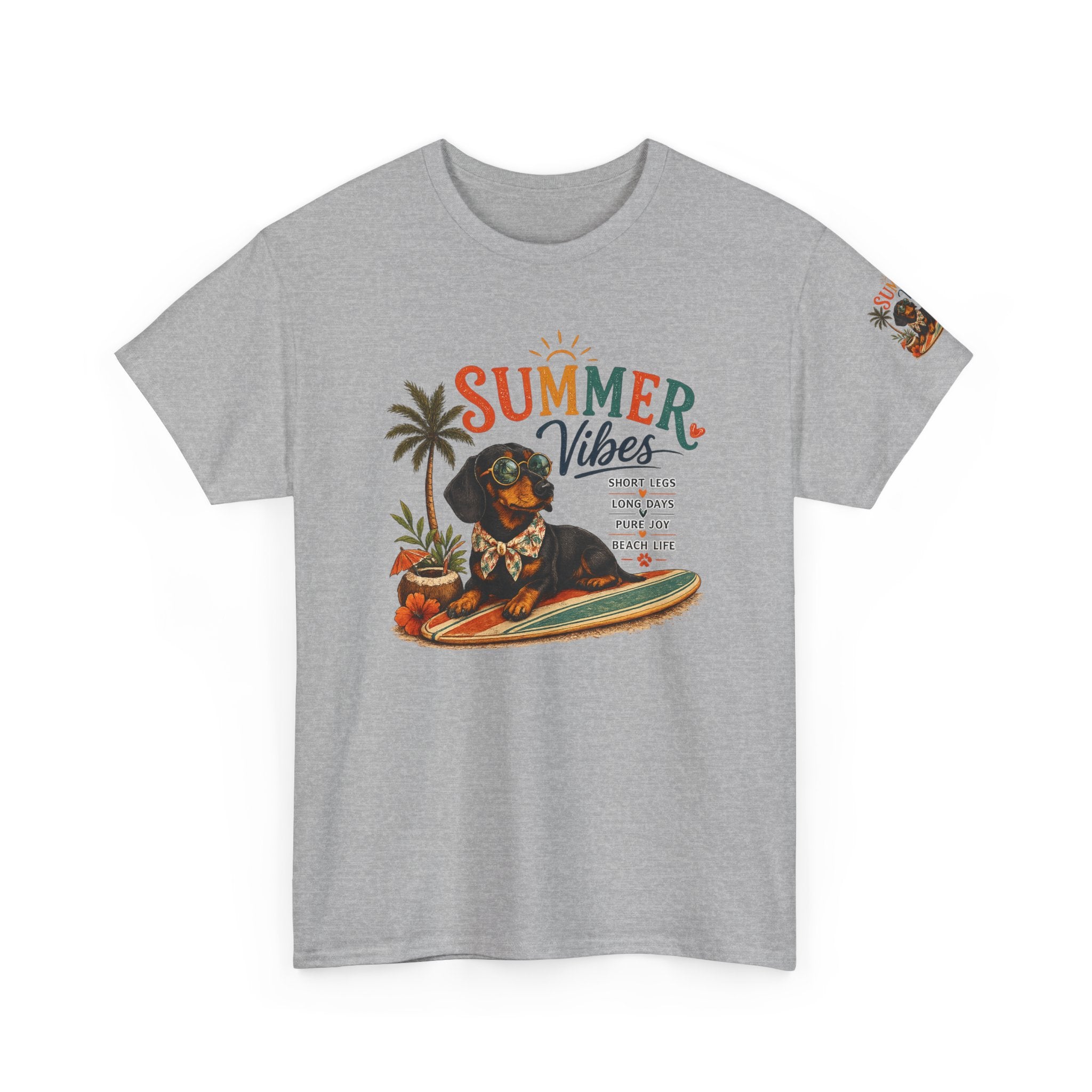 Dachshund SUMMER VIBES Heavy Cotton Tee