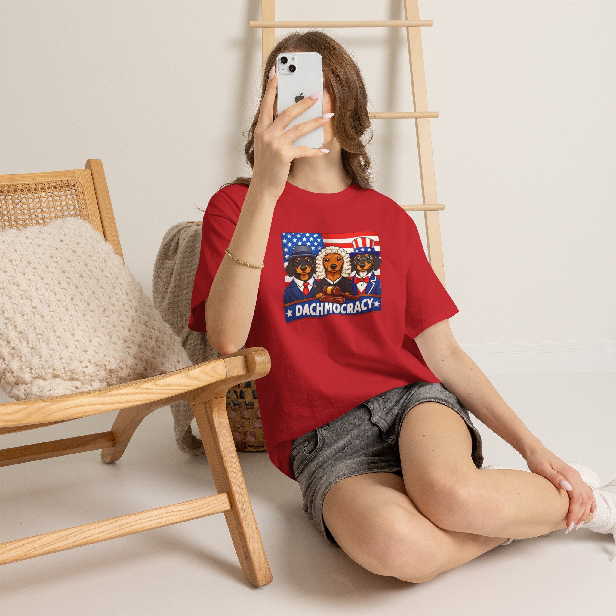 Dachmocracy T‑Shirt — Patriotic Dachshund 4th of July Tee