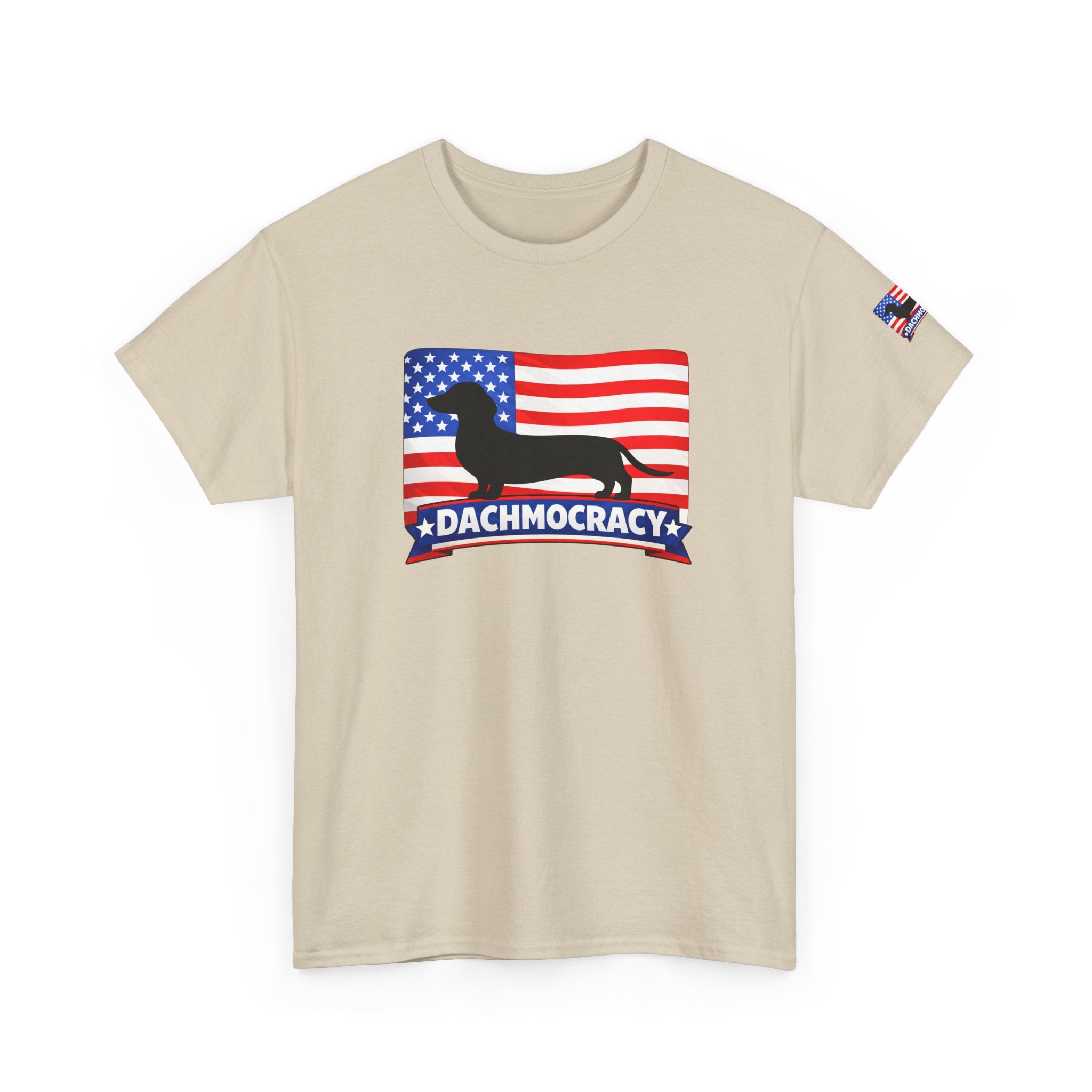 T-Shirt | 'Dachmocracy' American Flag Dachshund Patriotic Tee – 4th of July, Dog Lover Gift