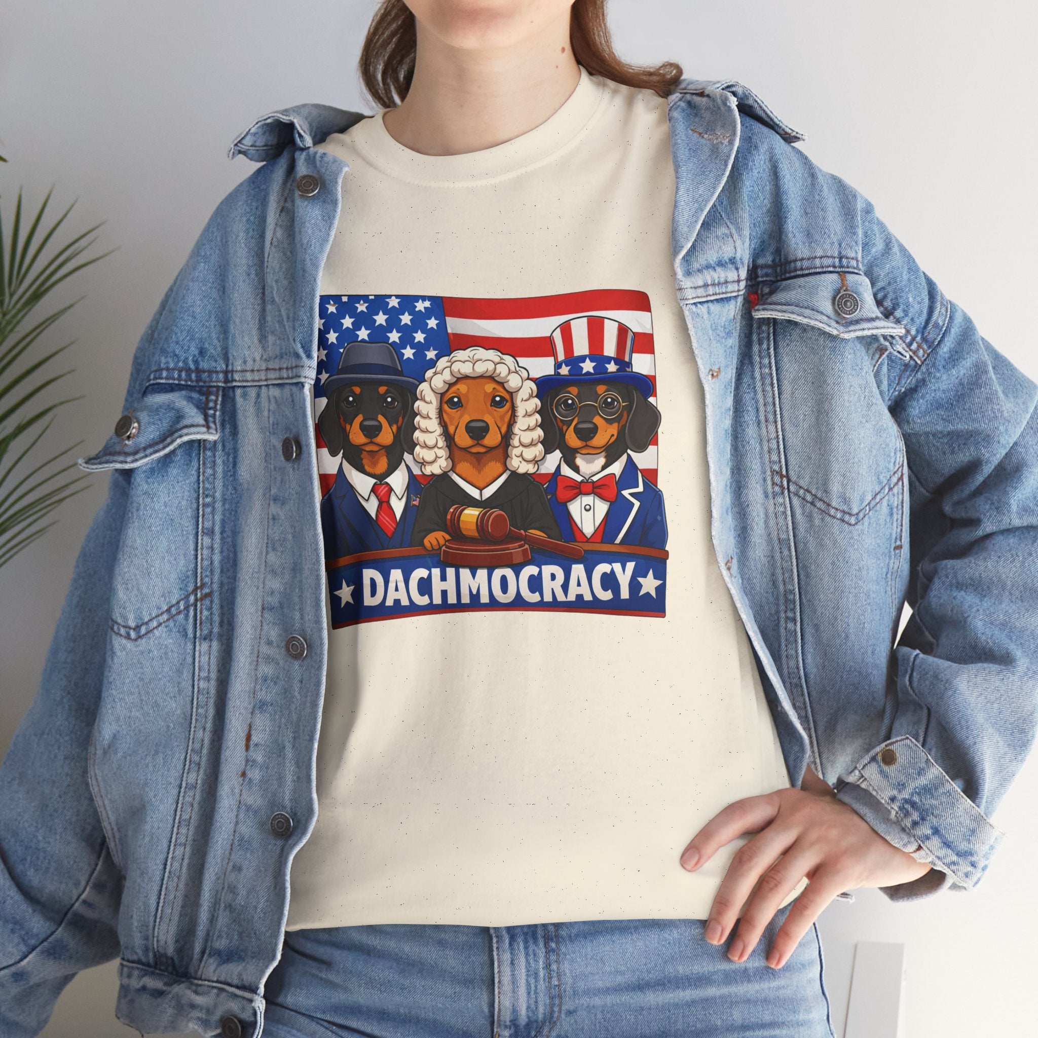 Dachmocracy T‑Shirt — Patriotic Dachshund 4th of July Tee